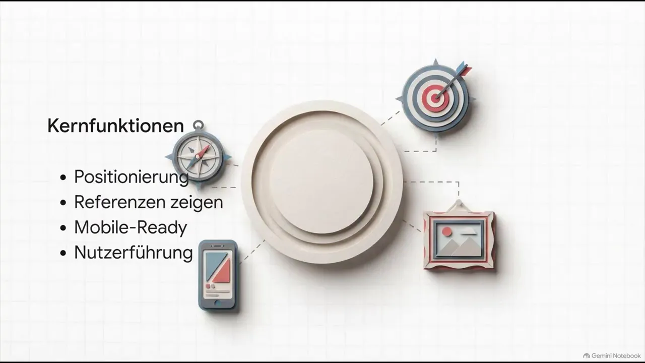 Folie mit der Liste Positionierung, Referenzen zeigen, Mobile Ready und Nutzerführung