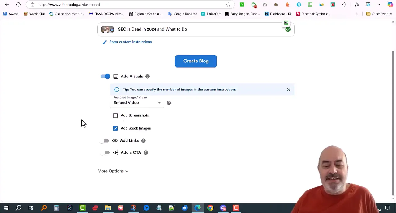 Embedding video in blog post