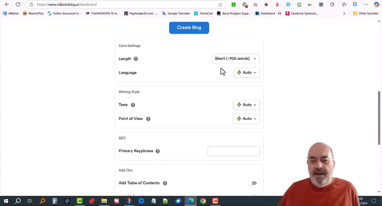Configuring blog settings