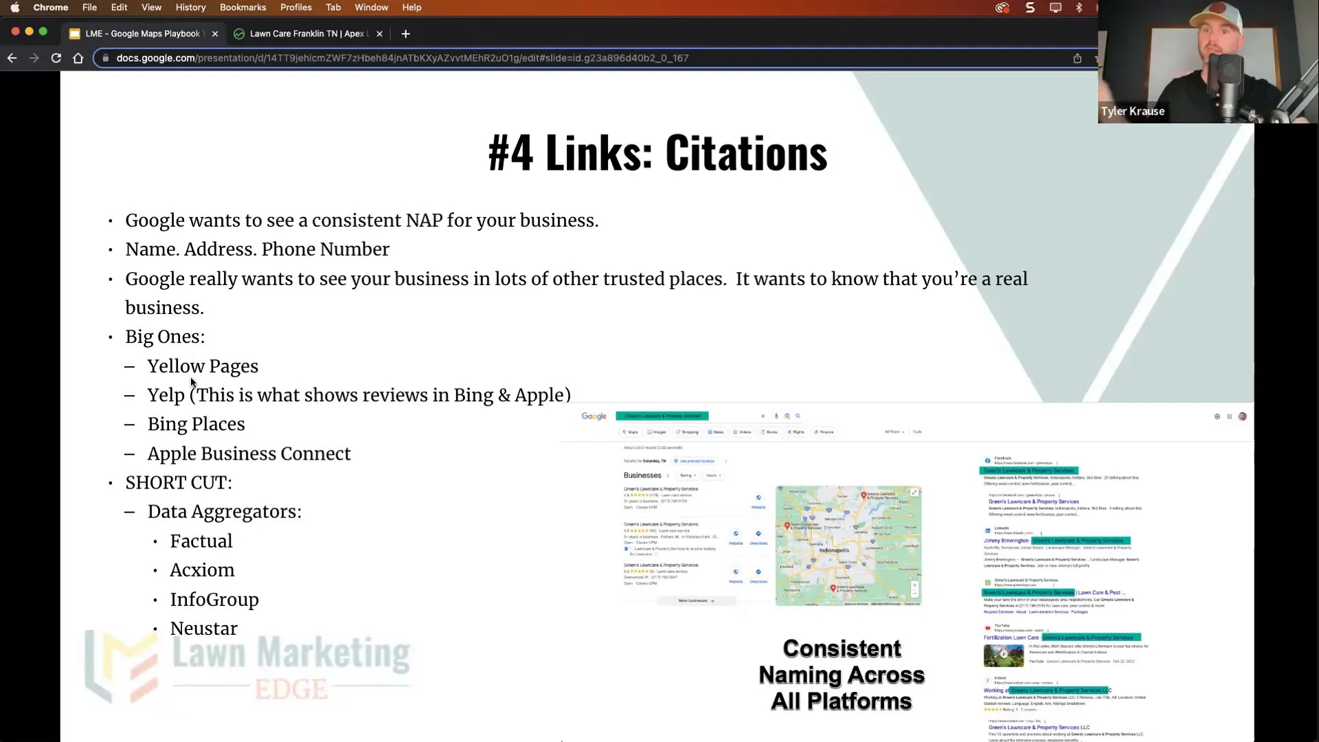Diagram showing citations and backlinks building trust with Google