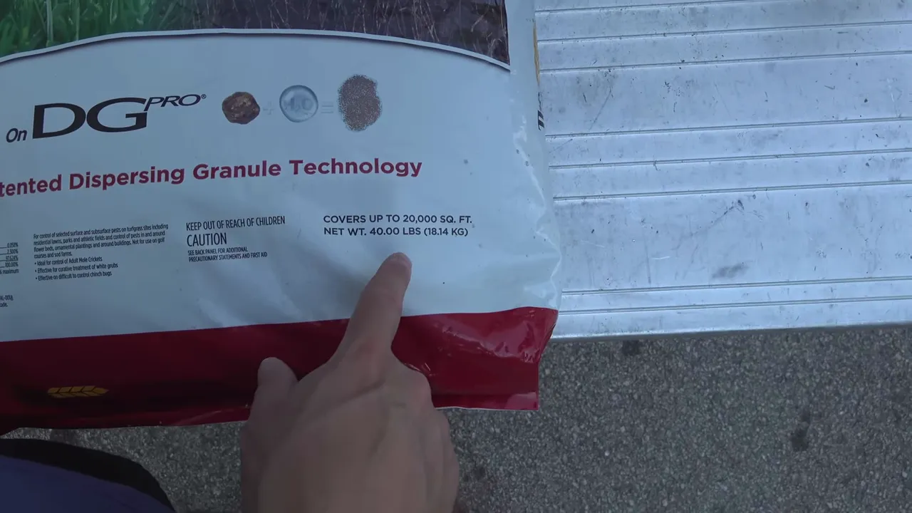 Duocide by The Andersons DG Pro granule bag showing coverage and weight information