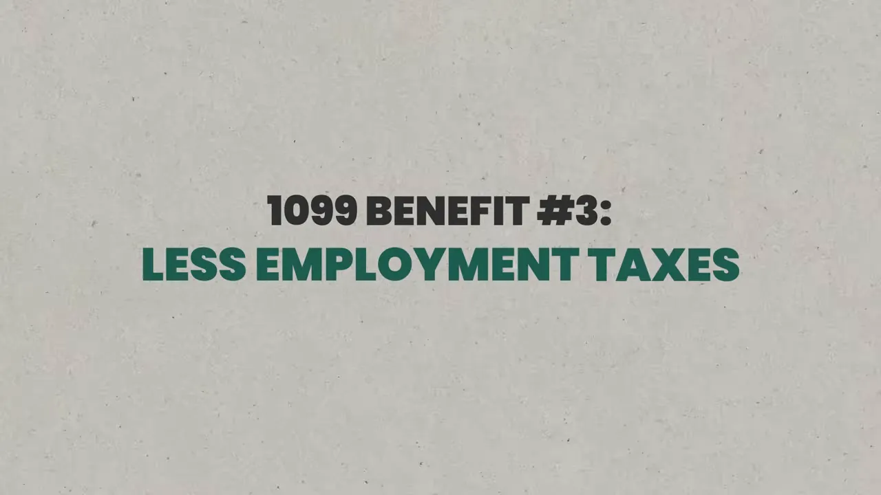 1099 Benefit #3: Less employment taxes comparison slide
