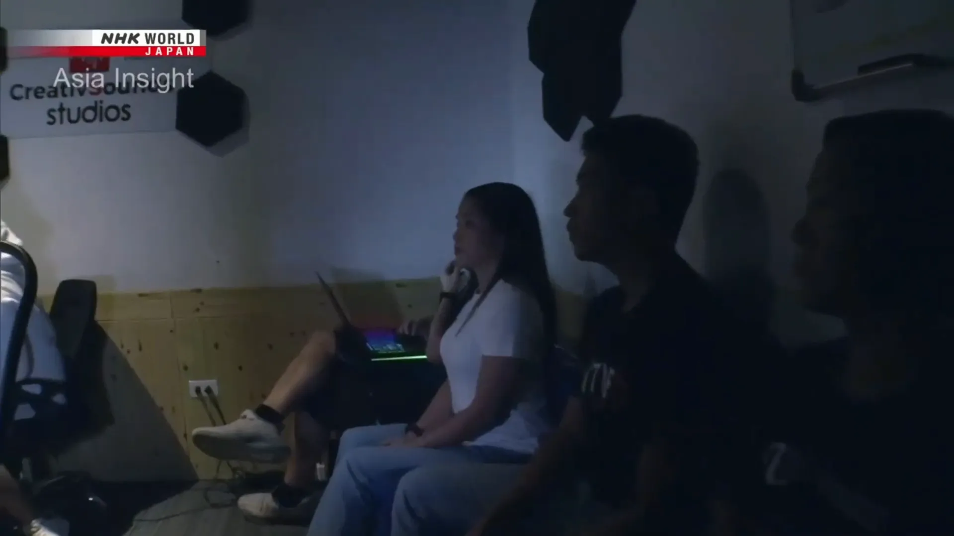 Students practicing for auditions in the studio