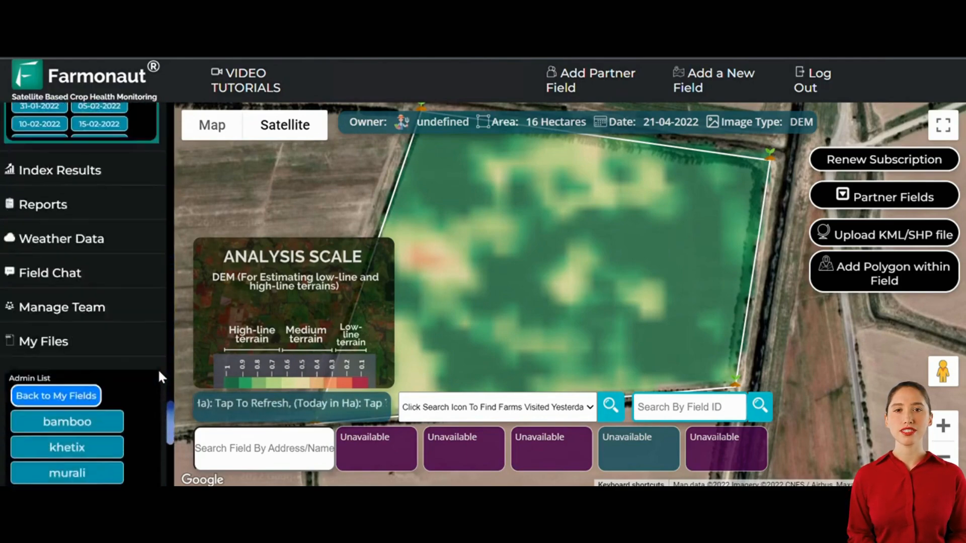 Screenshot showing waterlogging risk assessment visualization