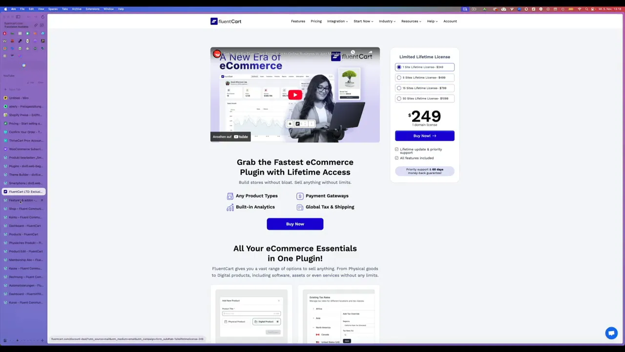 Fluent Cart E-Commerce Plugin Pro Funktionen Lifetime Lizenz Order Bump