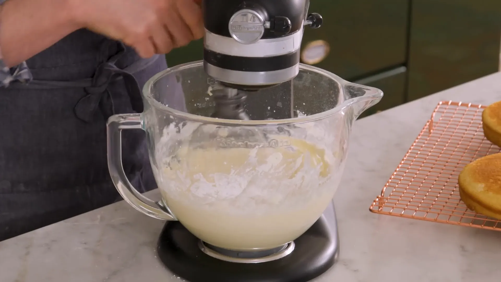 Mixing the buttercream