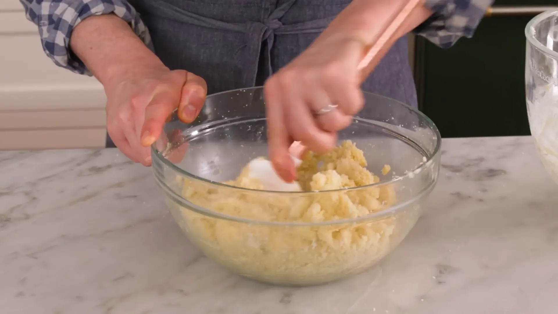 Mixing cake and frosting