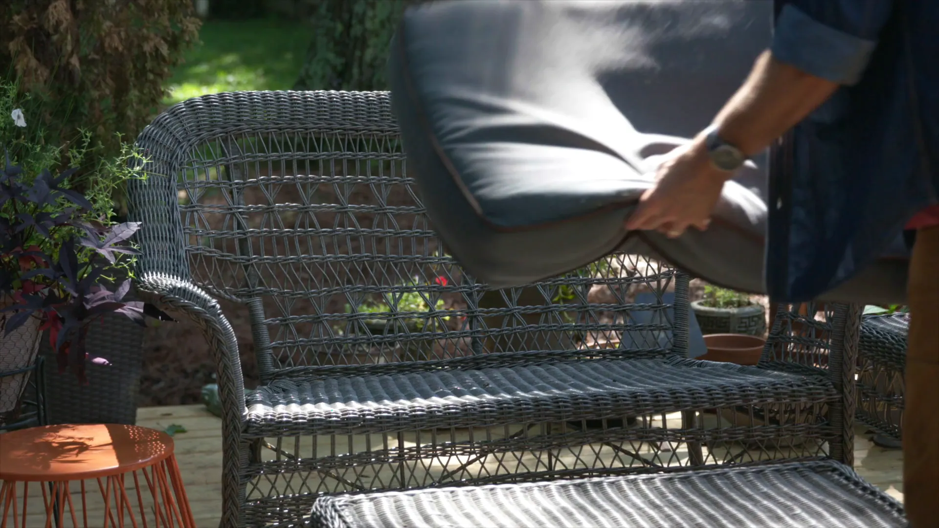 Clean outdoor cushions ready for use