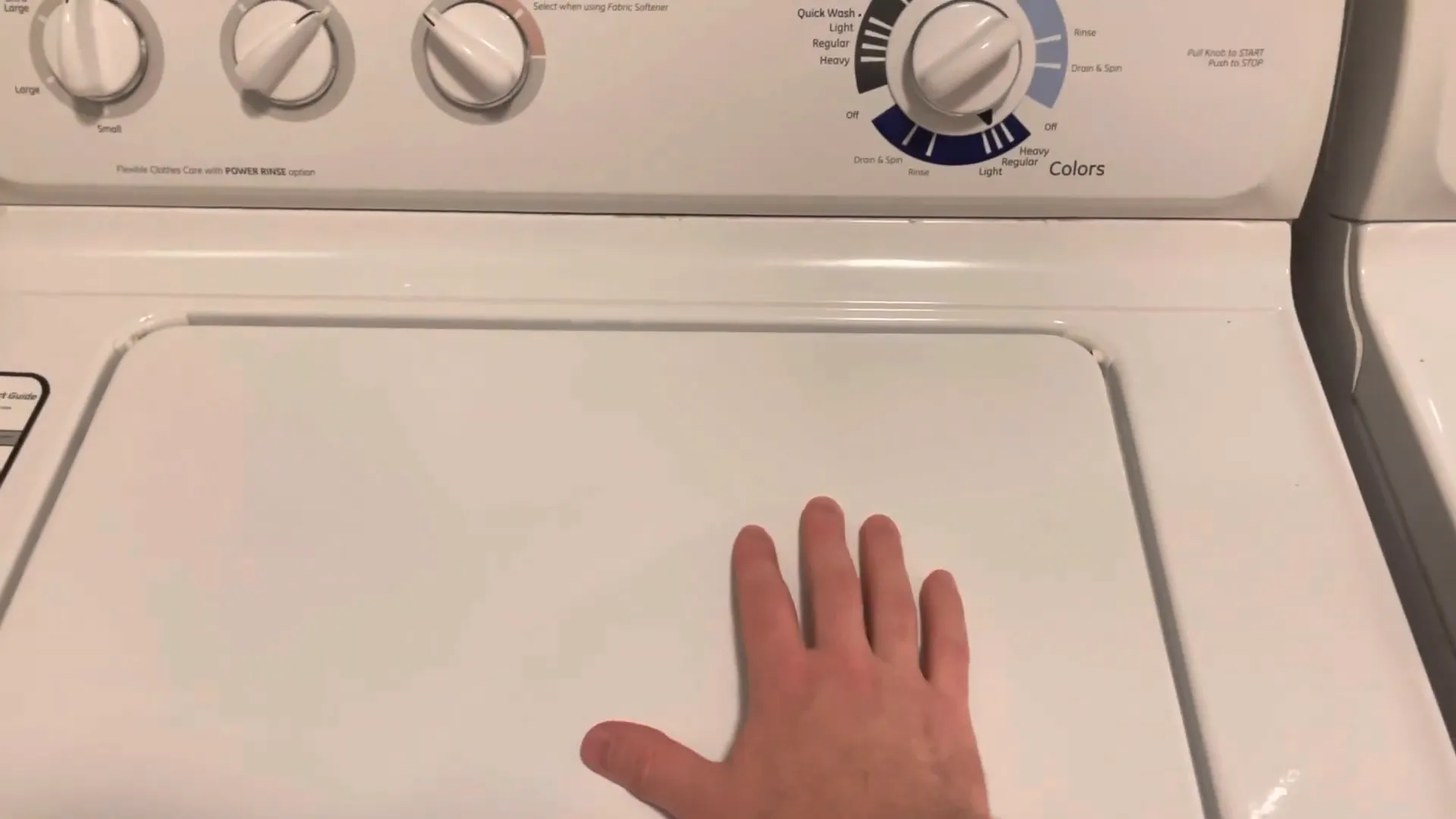 Washing machine in wash cycle with vinegar