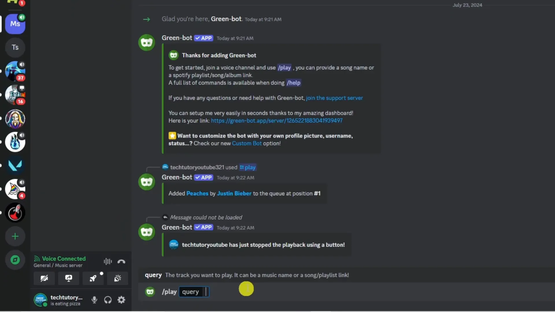 Adding songs to the queue in Discord