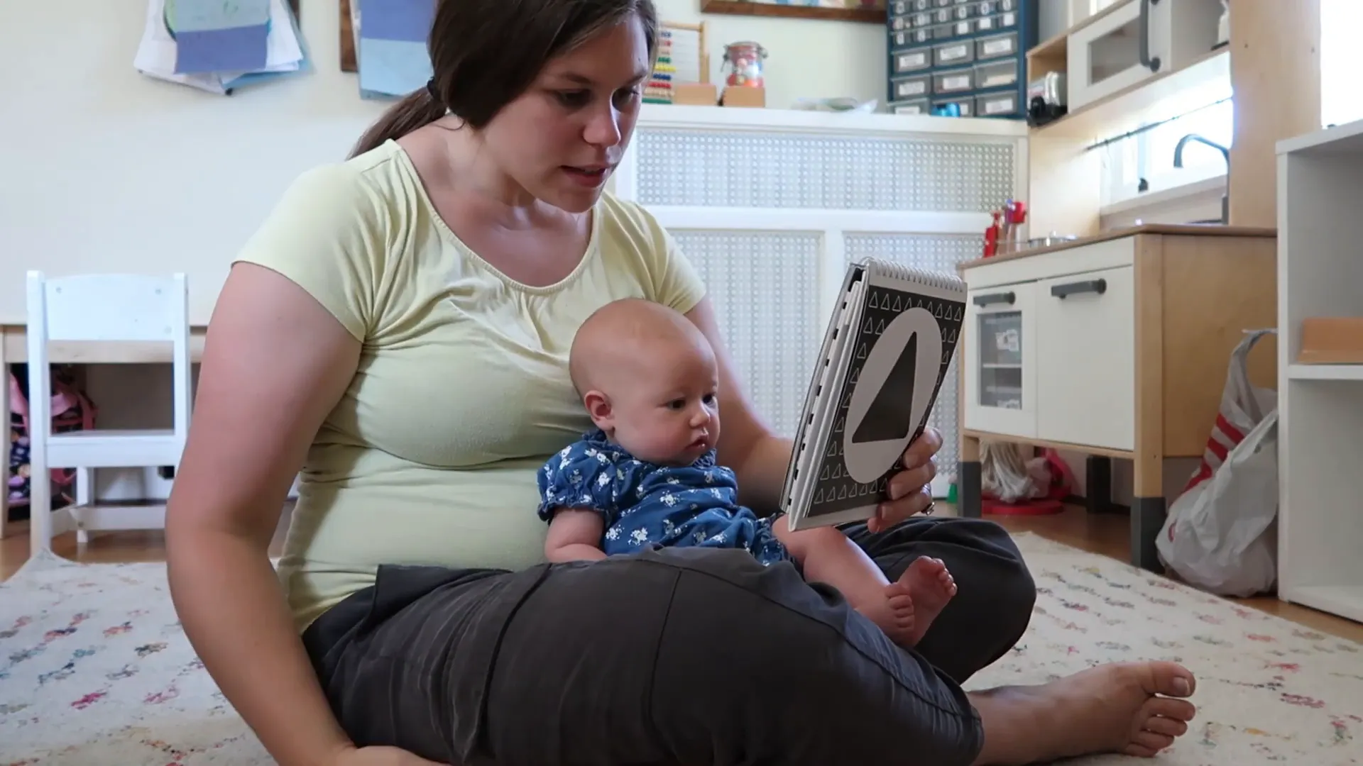 Reading to a newborn baby