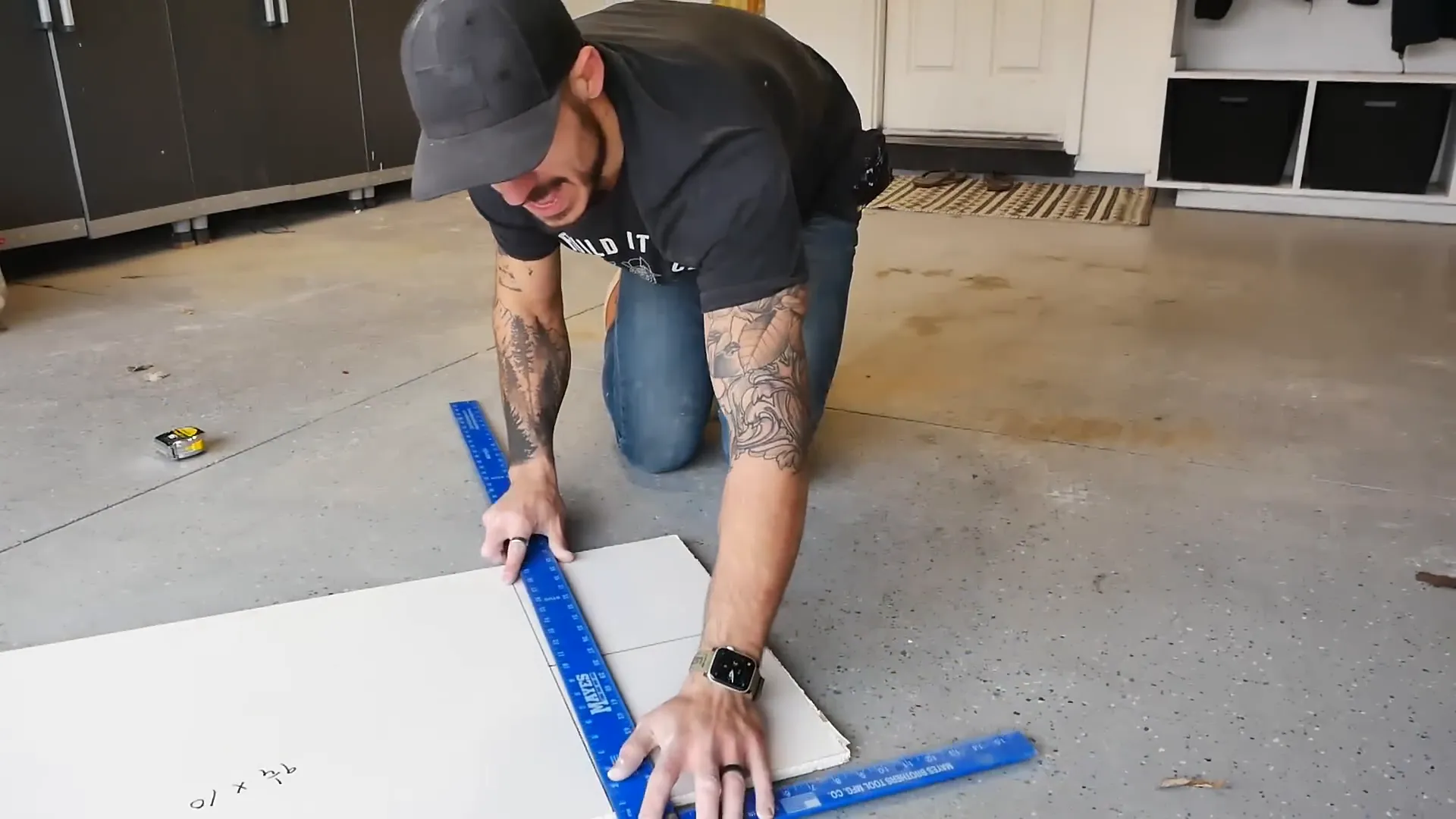 Cutting drywall patch to size