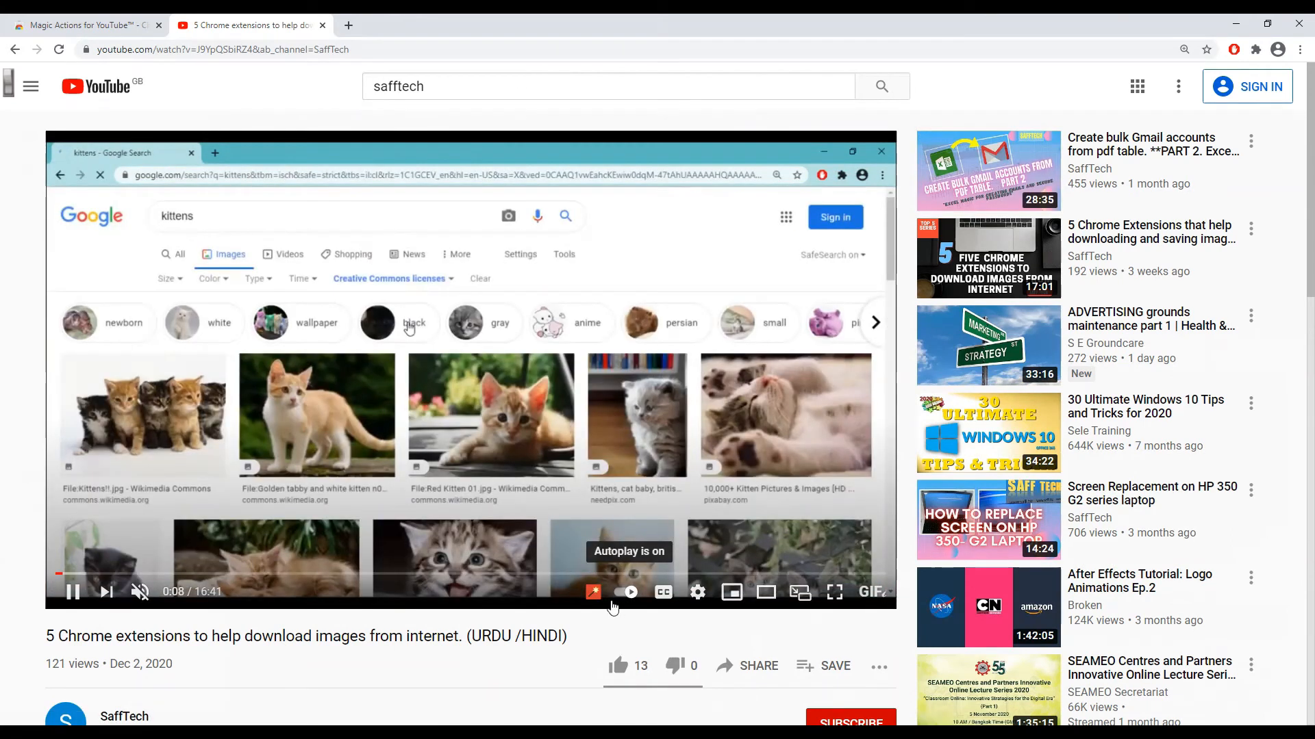 Magic Actions for YouTube extension controls, Best 5 Youtube Chrome Extensions