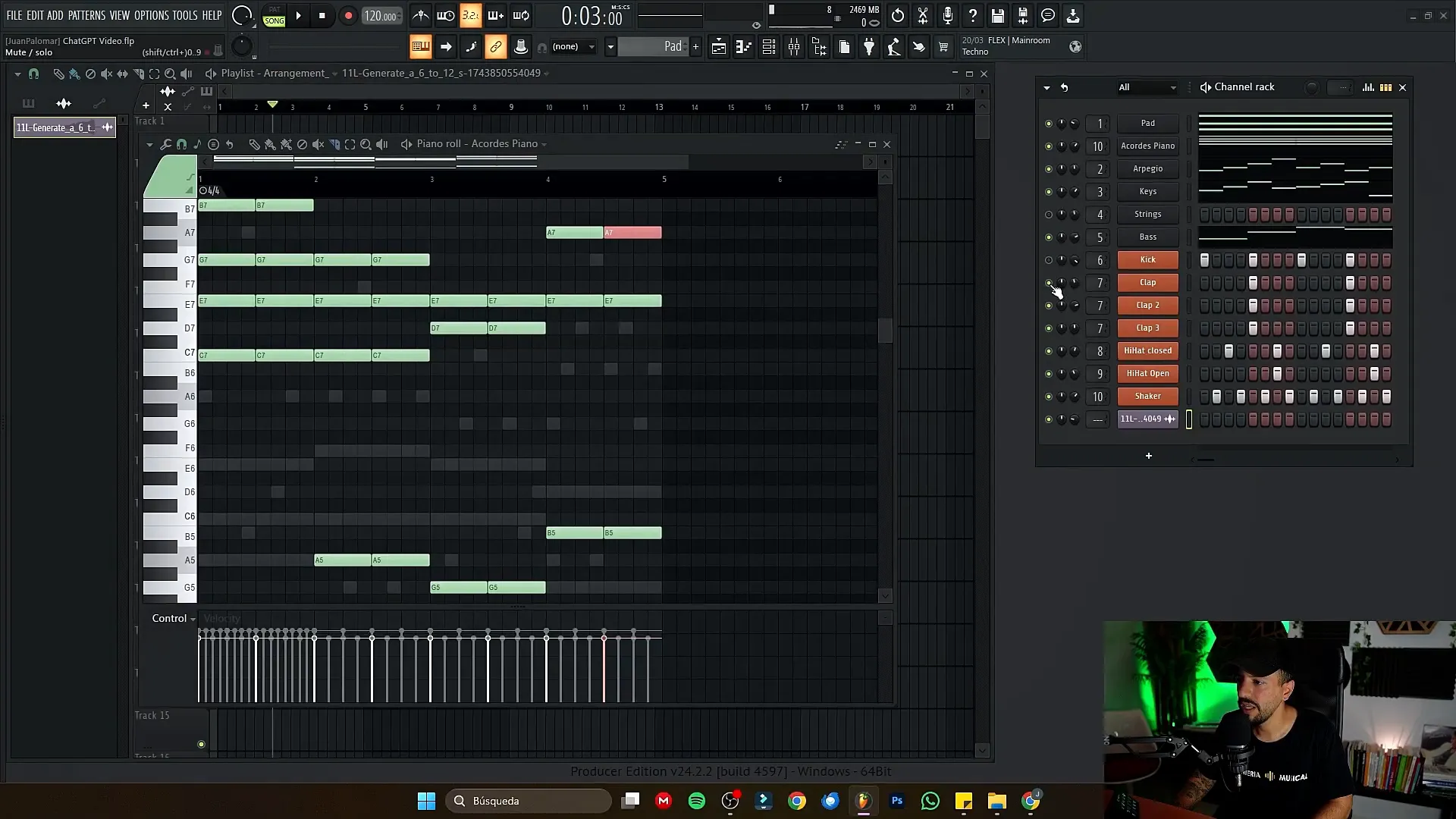 Ejemplo final de canción creada con ChatGPT en FL Studio