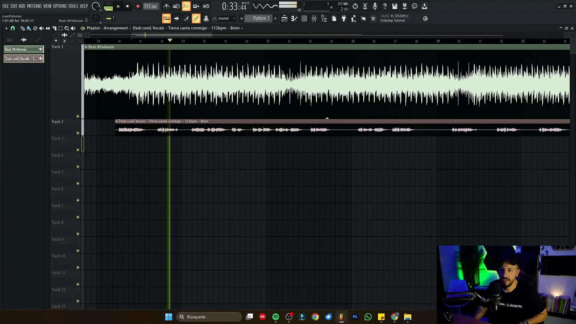 Montaje de vocal acapella en DAW FL Studio
