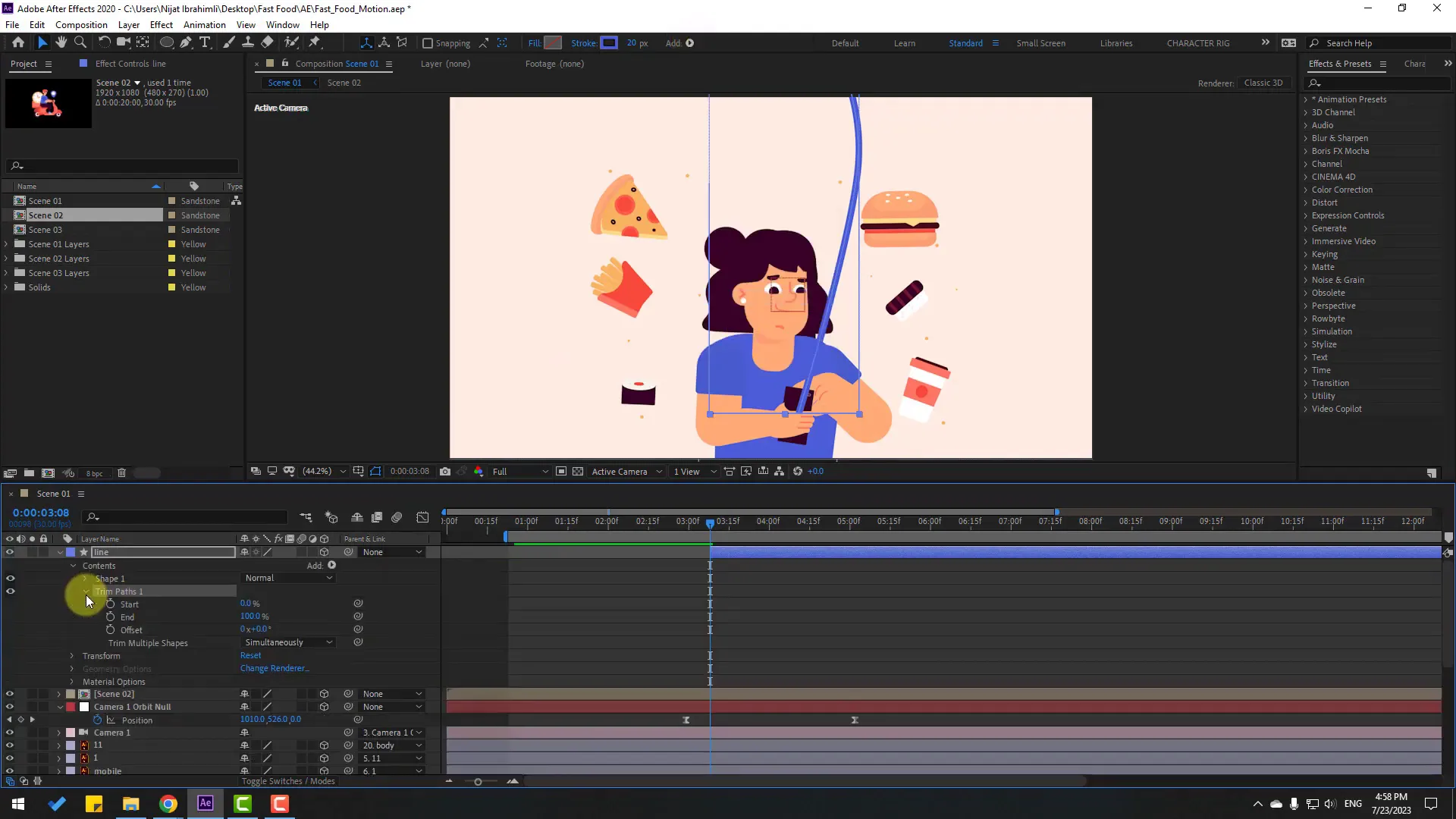Animating lines with Trim Paths and smooth stroke settings