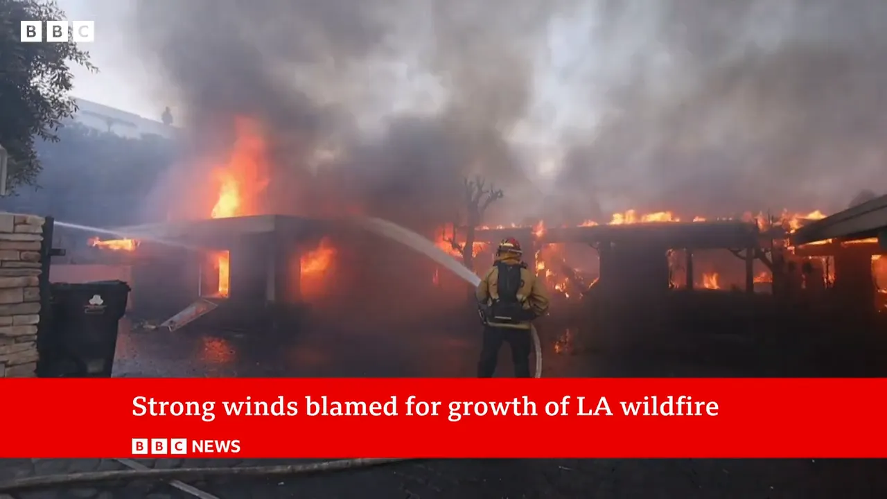 Firefighters working to control the blaze