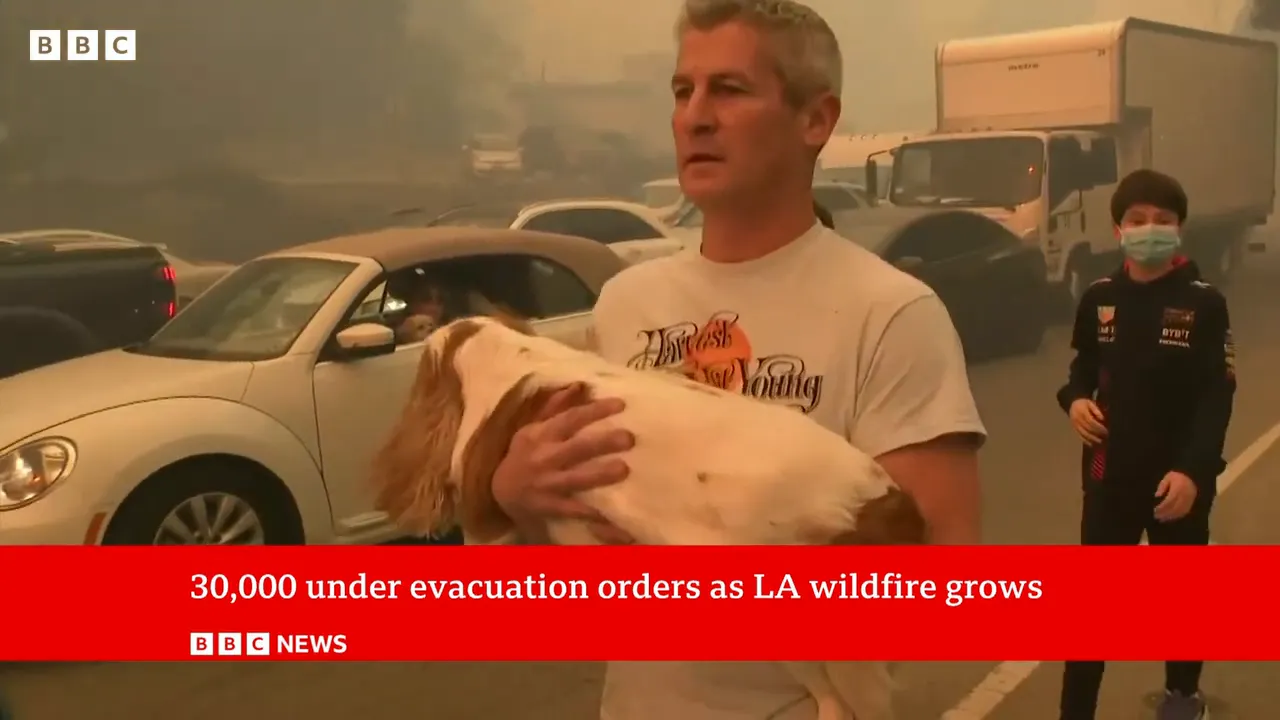 Residents evacuating from their vehicles