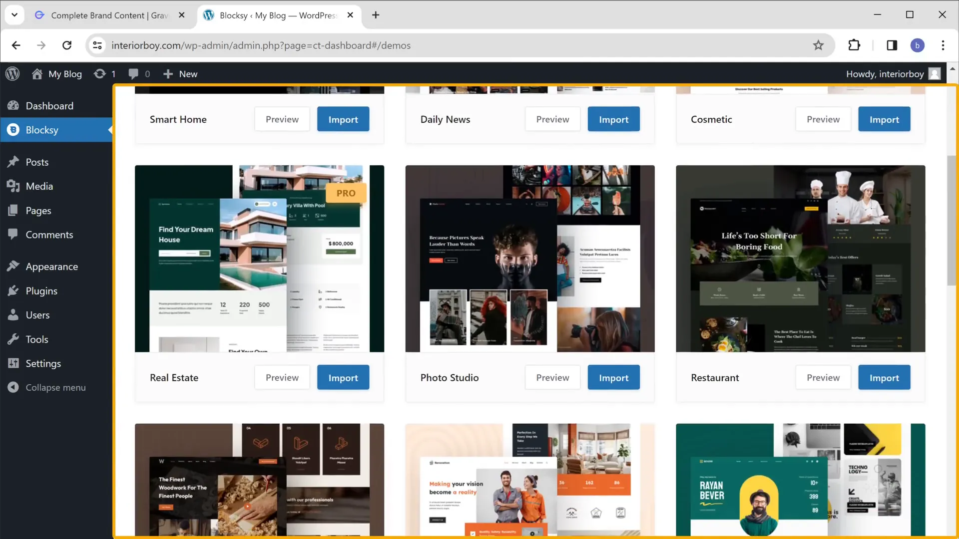 Create a Business Website Using AI: A Comprehensive Guide 6 Importing a sample website