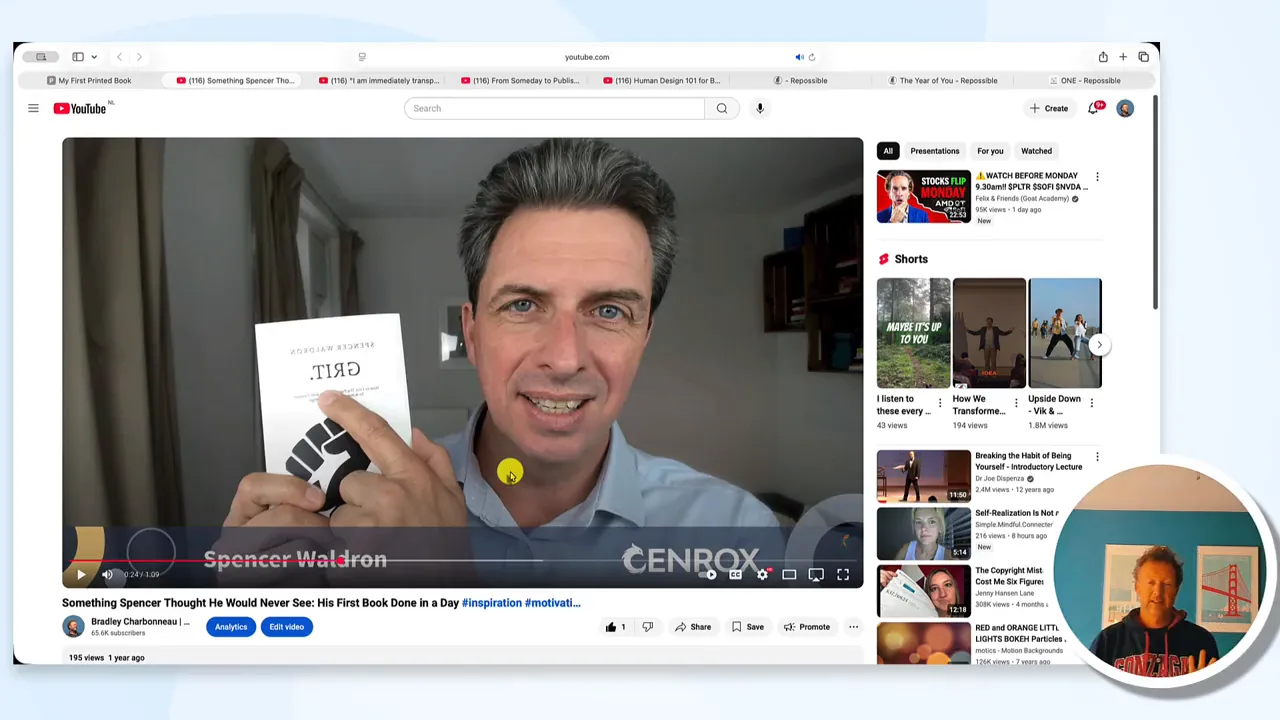 Example one-word book by Spencer displayed on screen
