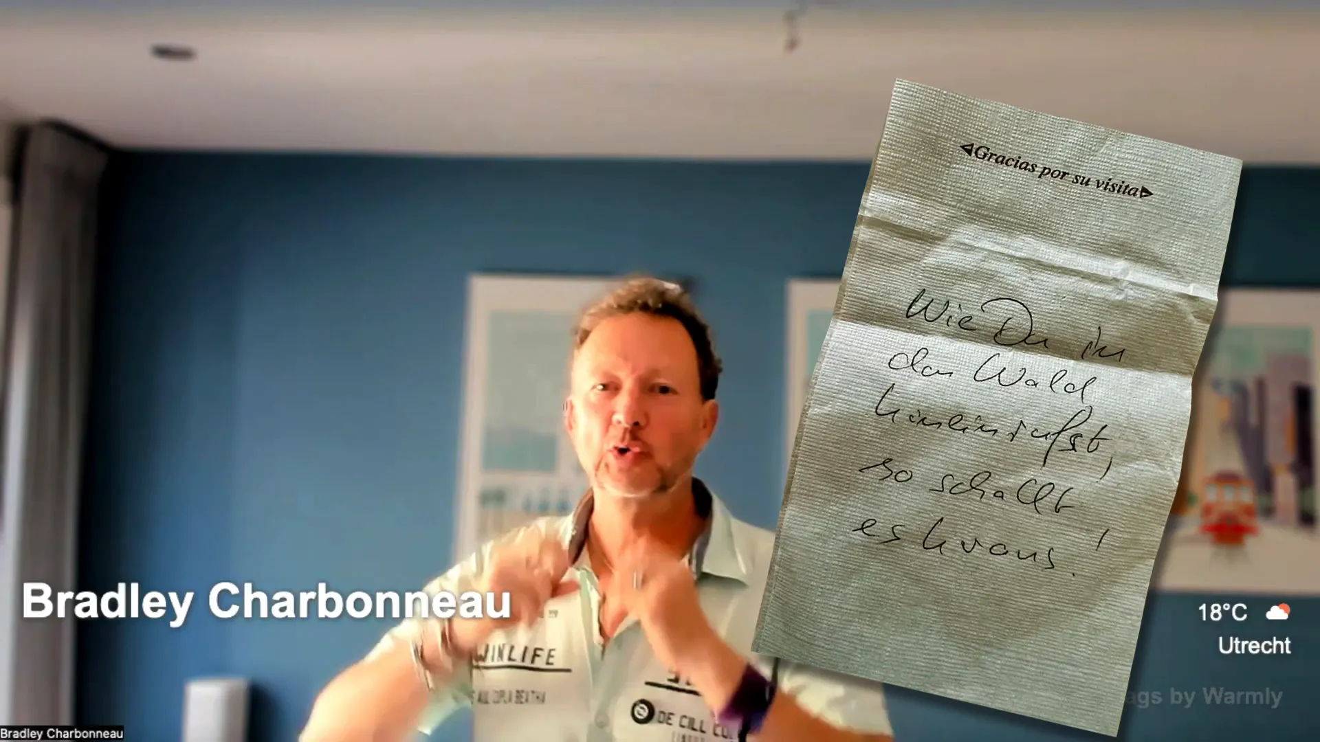 The German proverb translated: 'As you call into the forest, so it echoes back'