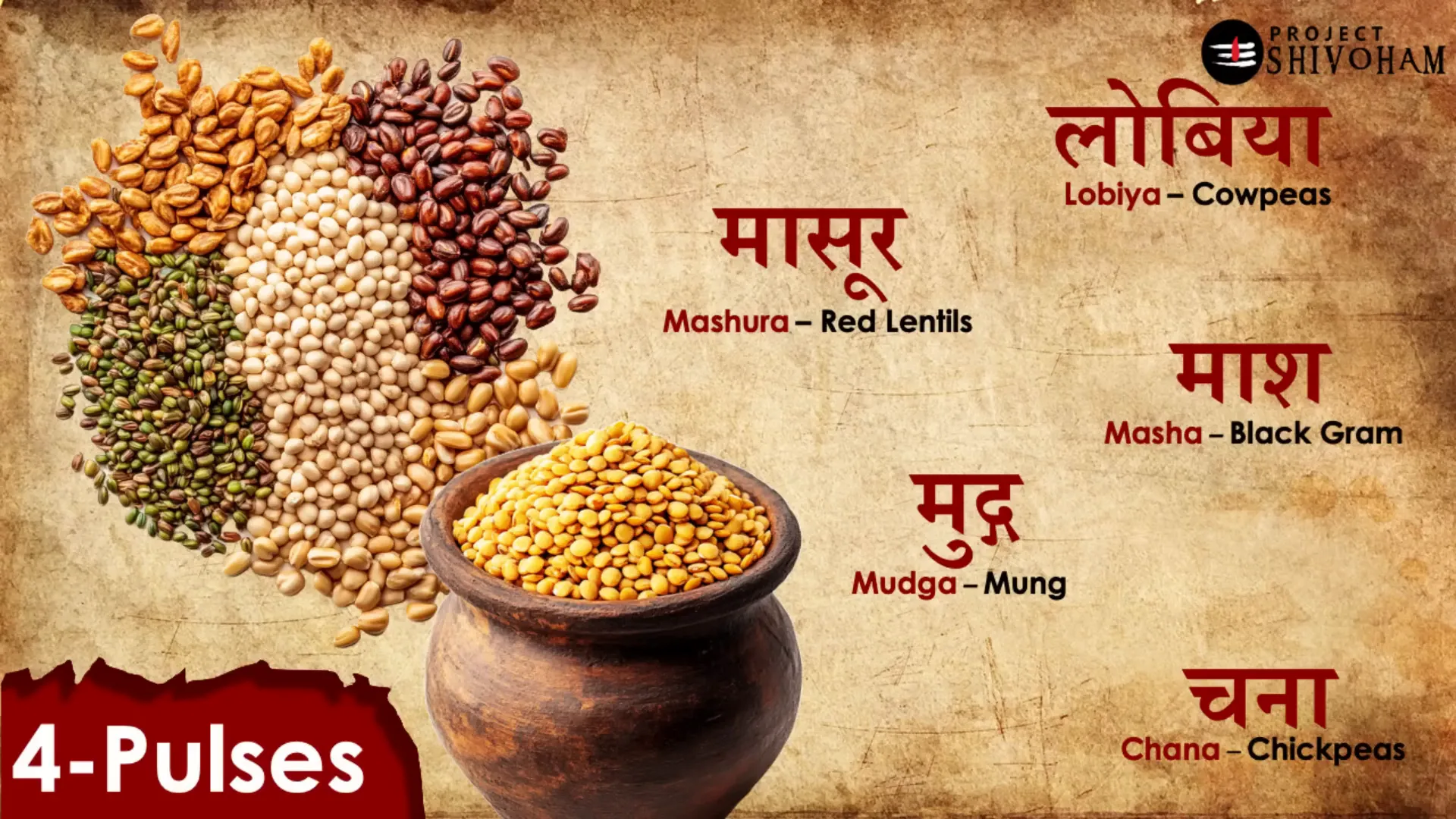 Different types of pulses used in ancient Bharat