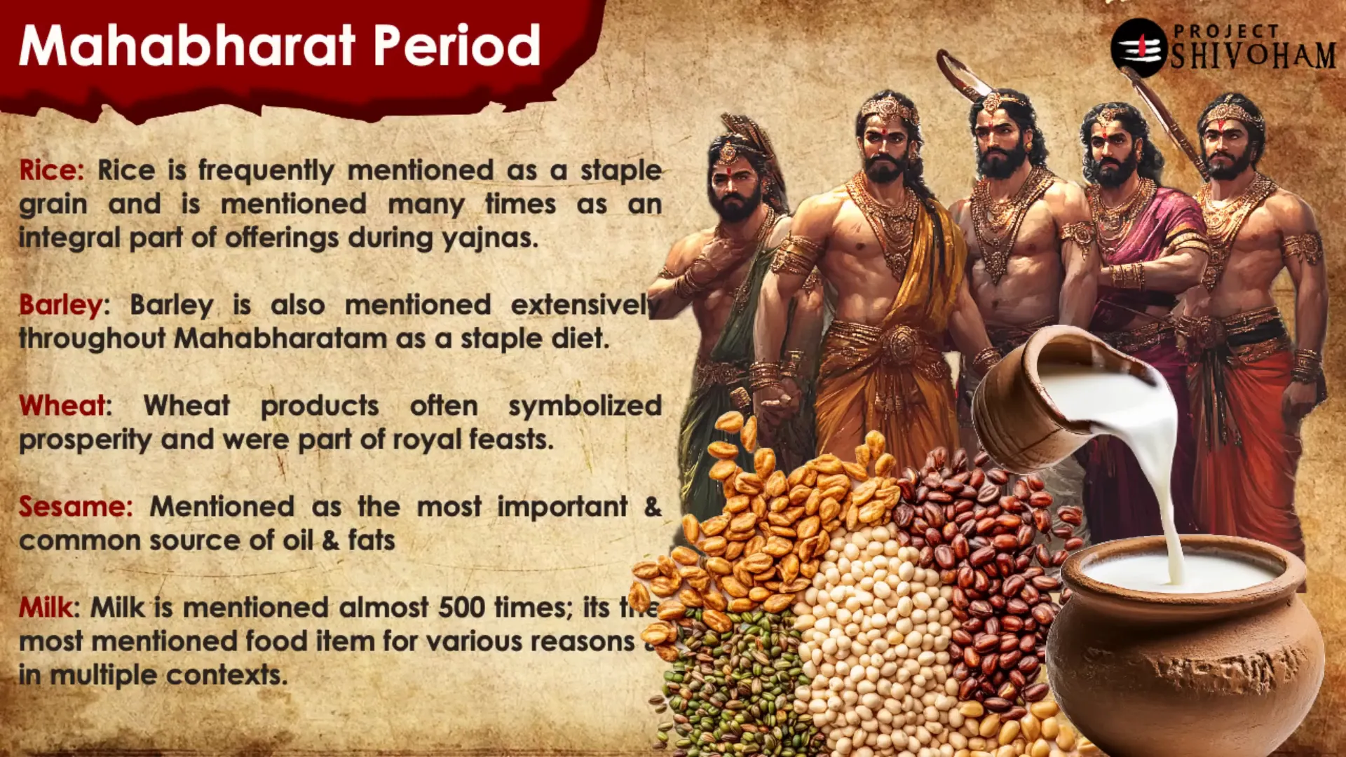 Wheat and barley as part of royal feasts