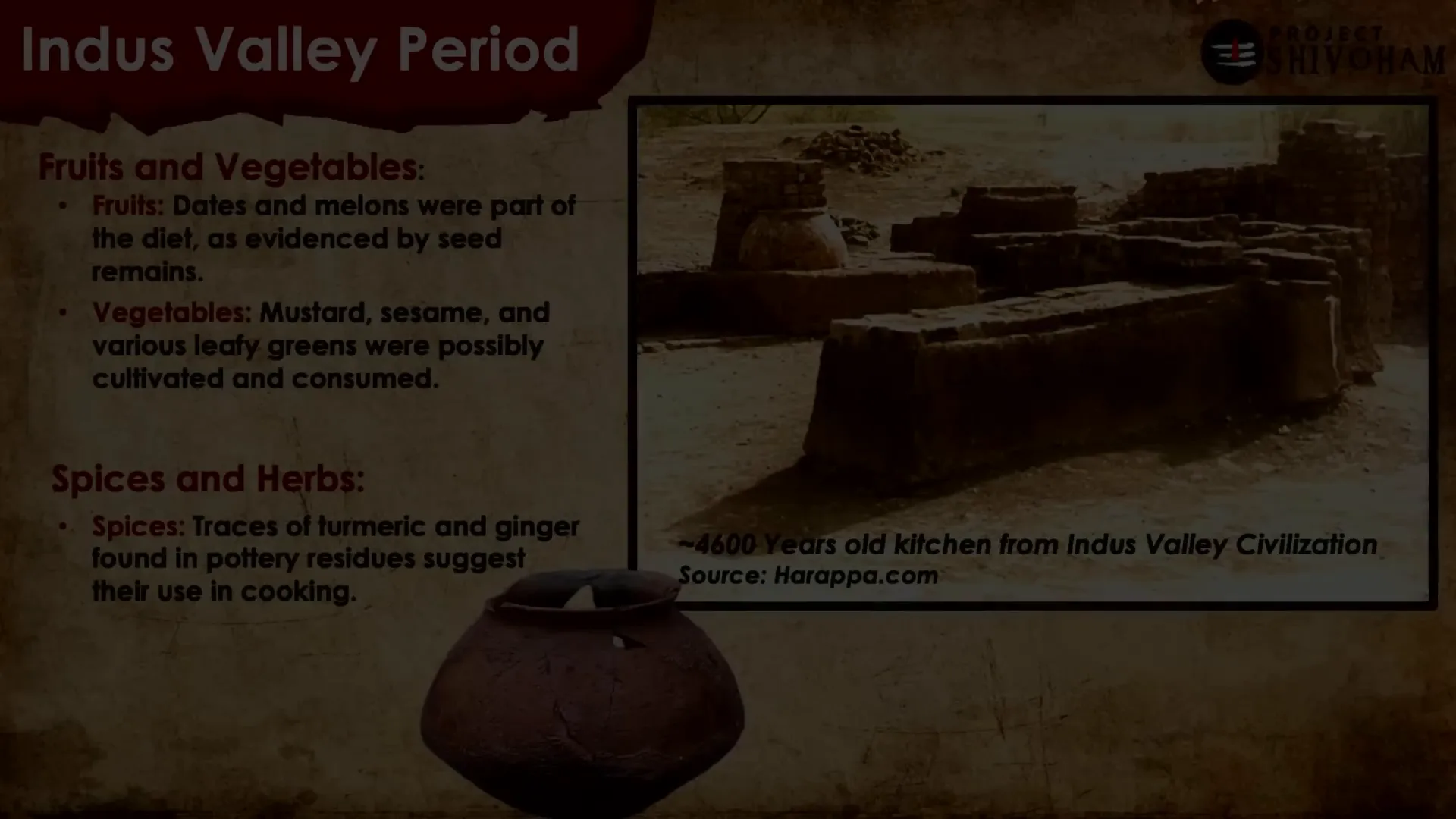 Fruits and vegetables cultivated in the Indus Valley