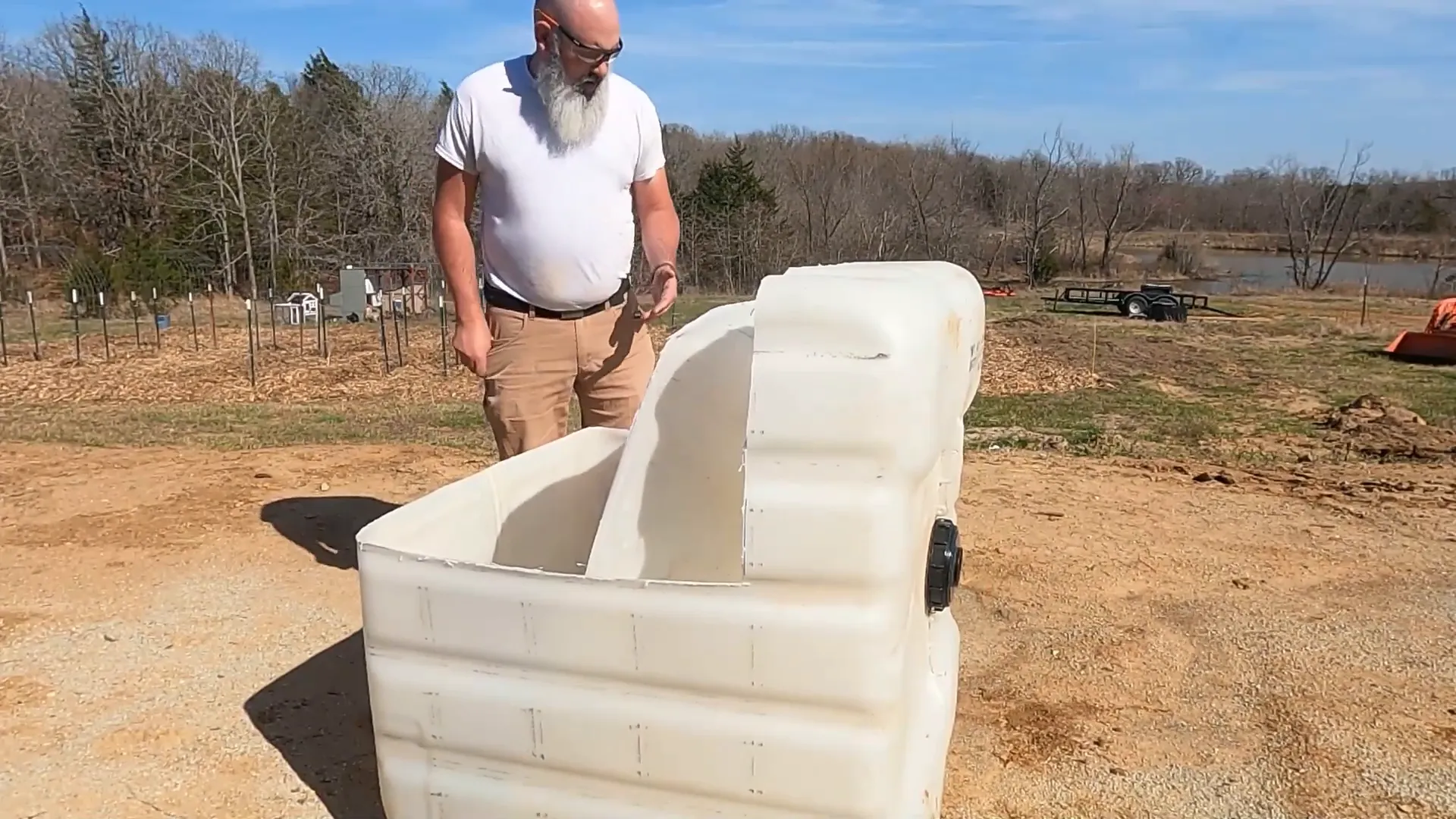 Cutting the bladder for the diy chicken tractor