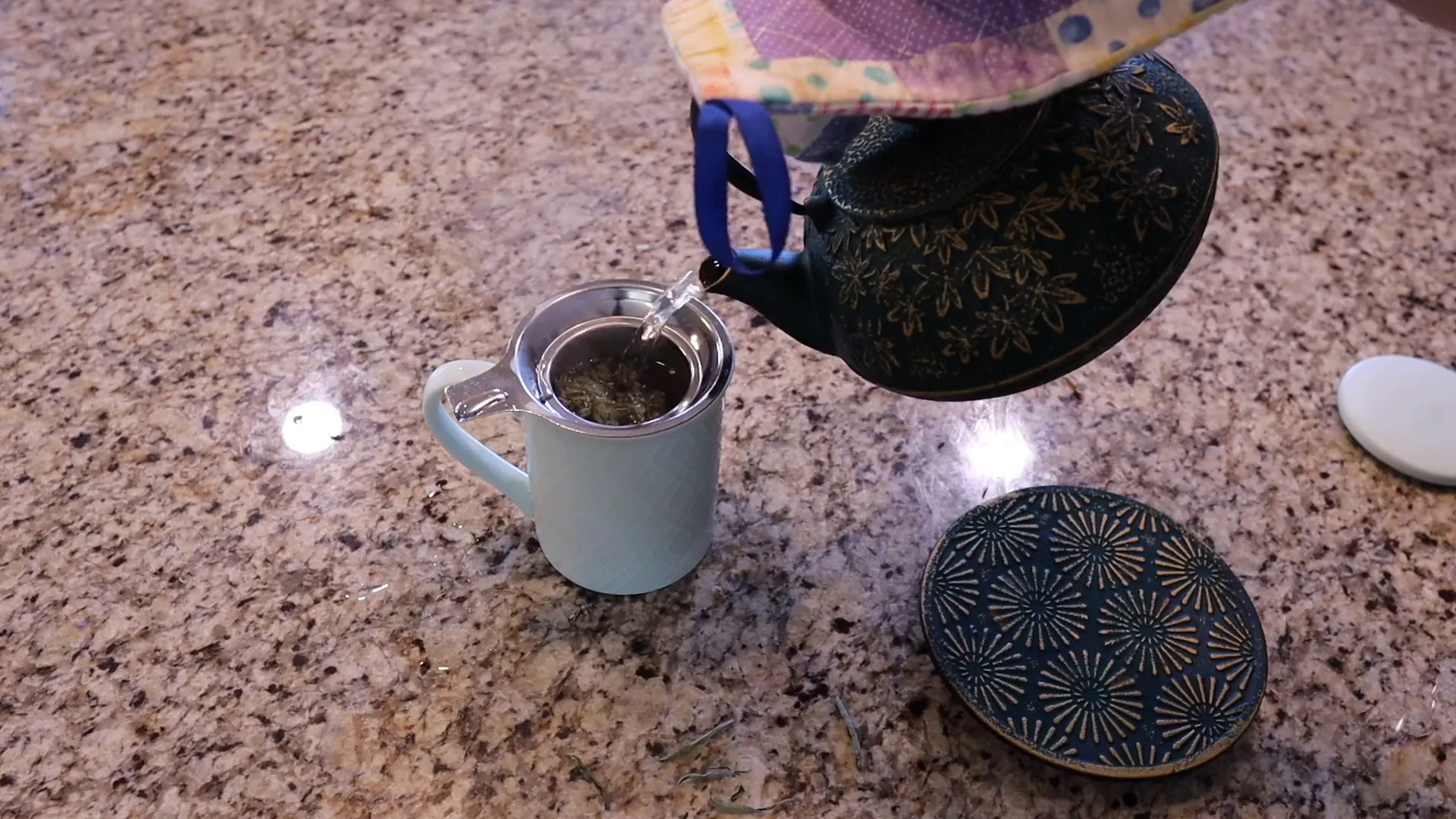 Steeping bee balm tea