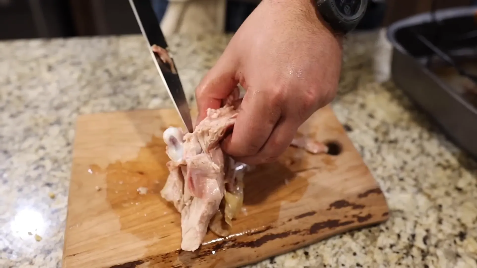 Removing the bone from the thigh