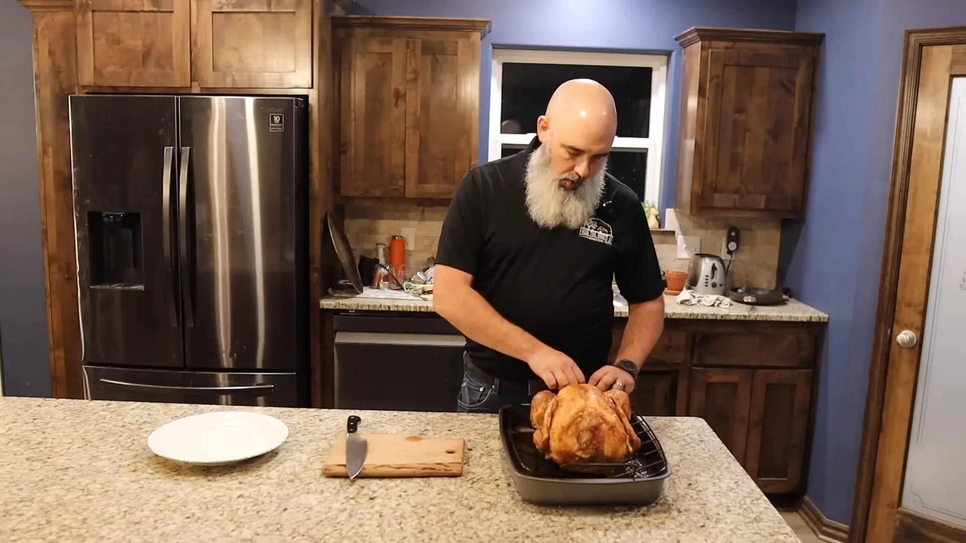 Preparing the turkey by removing ties