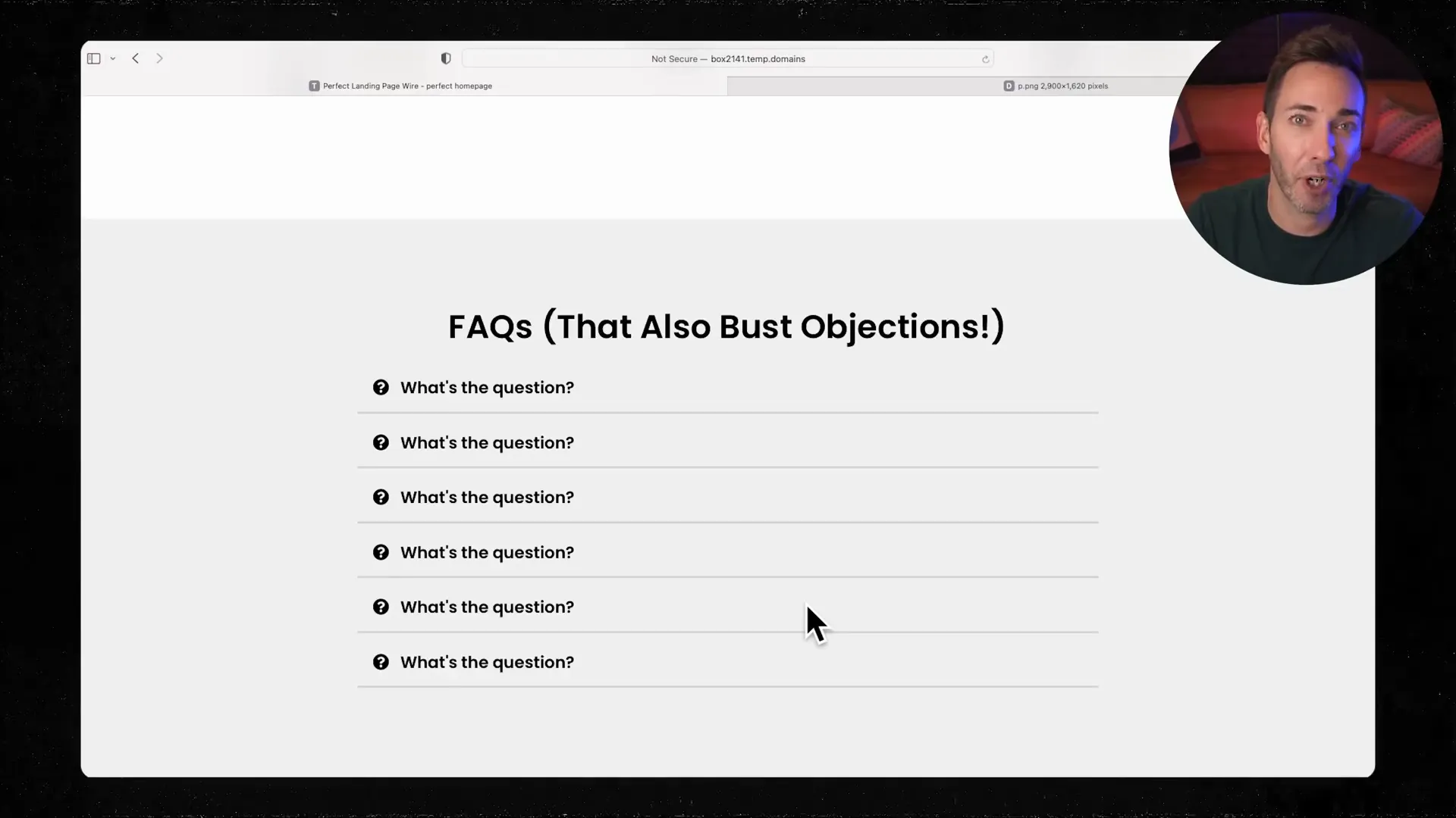 FAQ-Sektion auf einer Landing Page