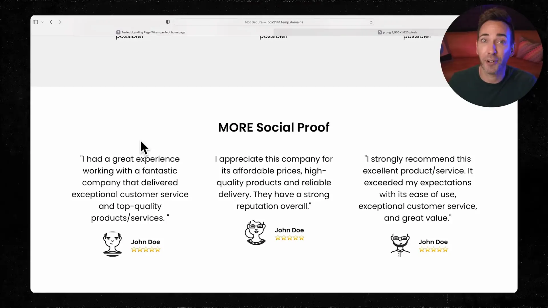 Testimonials auf einer Landing Page