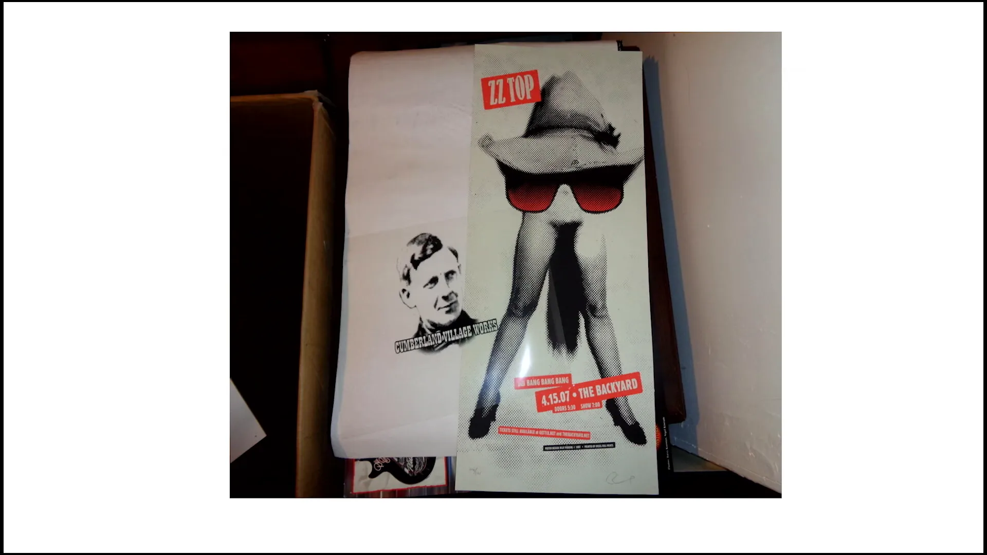 ZZ Top poster with historical figure from Vancouver Island