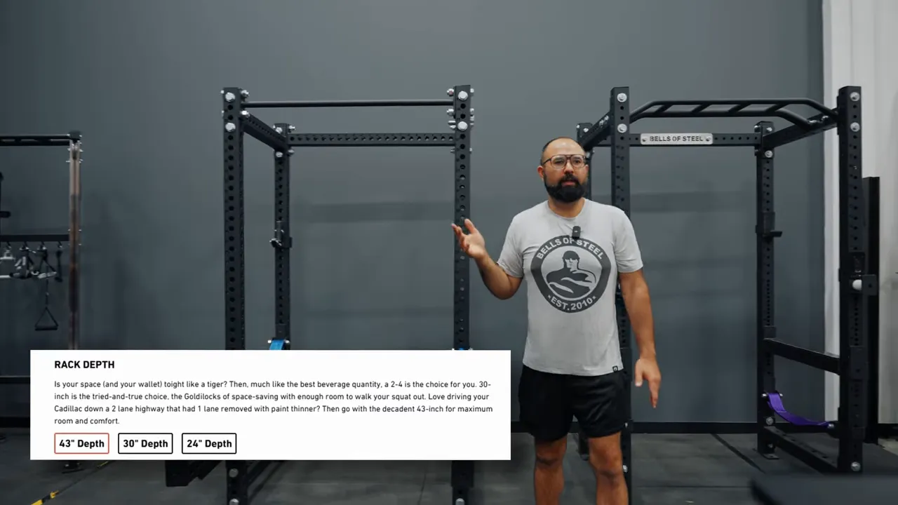 Comparing rack depths: 43, 30, and 24 inch crossmembers