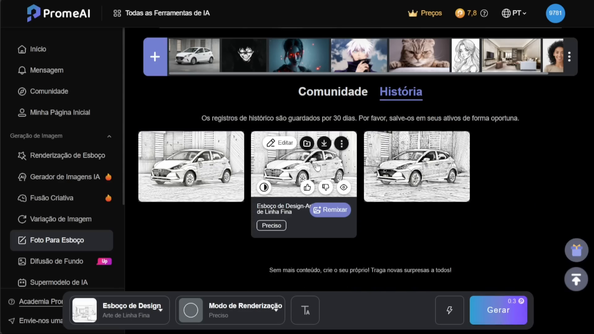 PROME AI: A Plataforma de Inteligência Artificial que Faz Tudo 7 Exemplo de conversão de foto para esboço