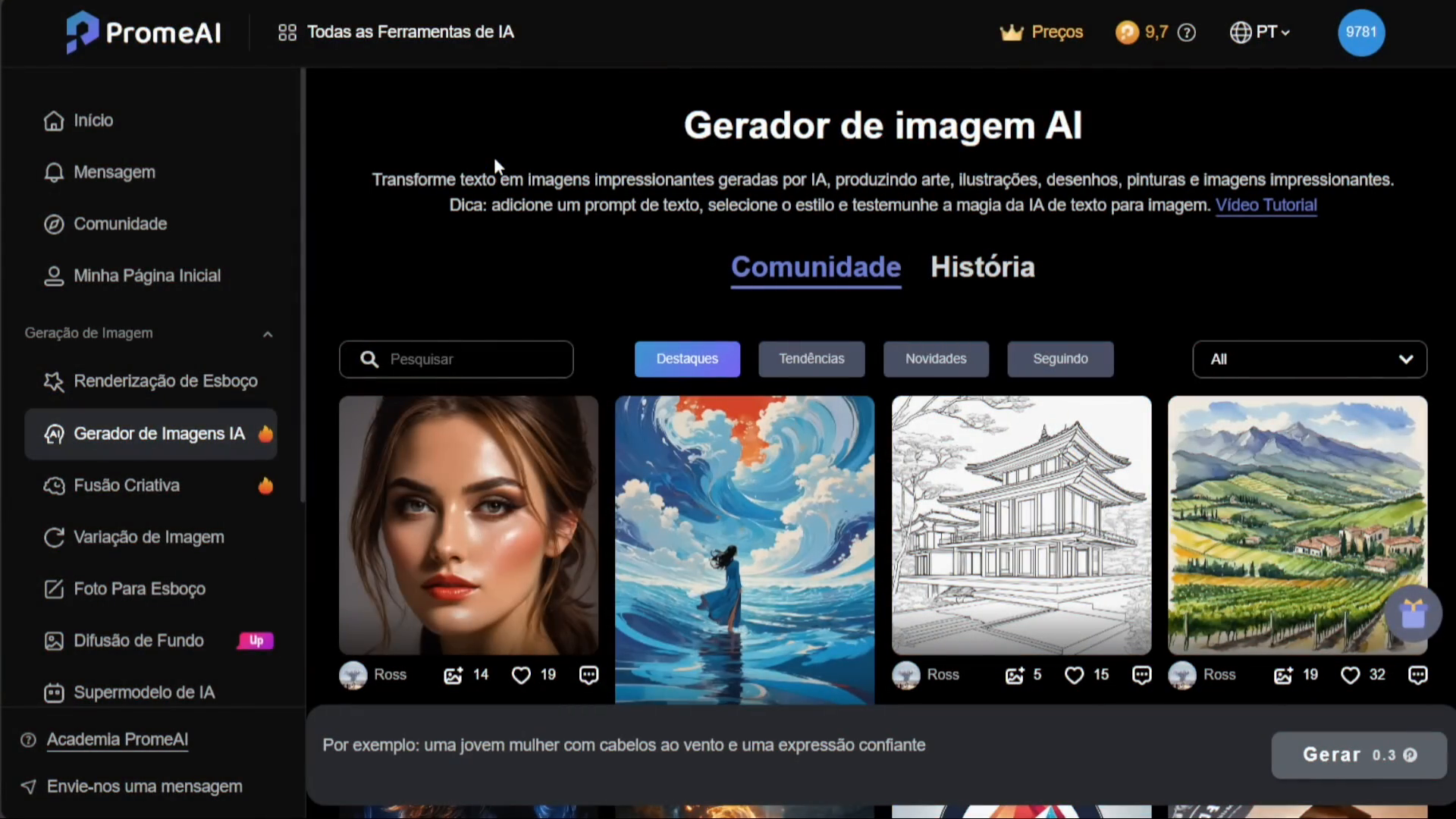 PROME AI: A Plataforma de Inteligência Artificial que Faz Tudo 3 Exemplo de geração de imagem
