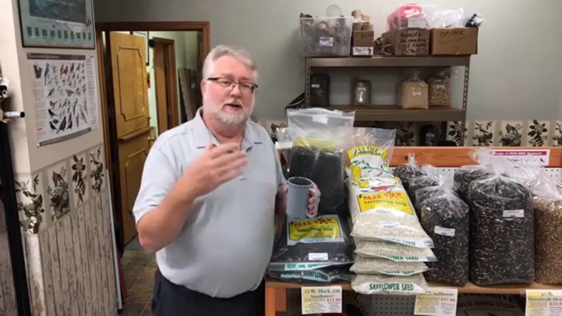 Cheap bird seed bag with low-quality seed