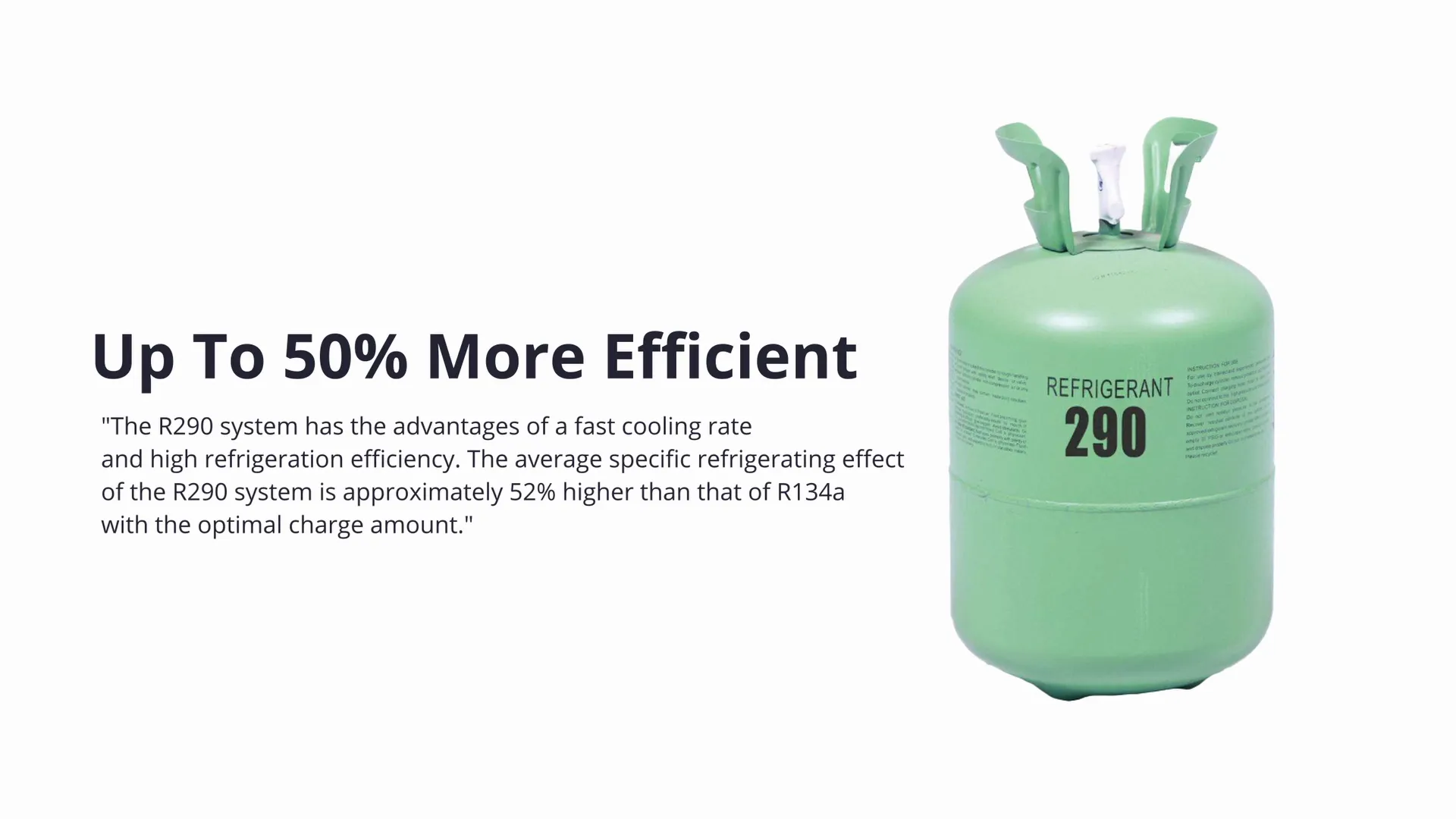 Graphic showing R290 refrigerant advantages