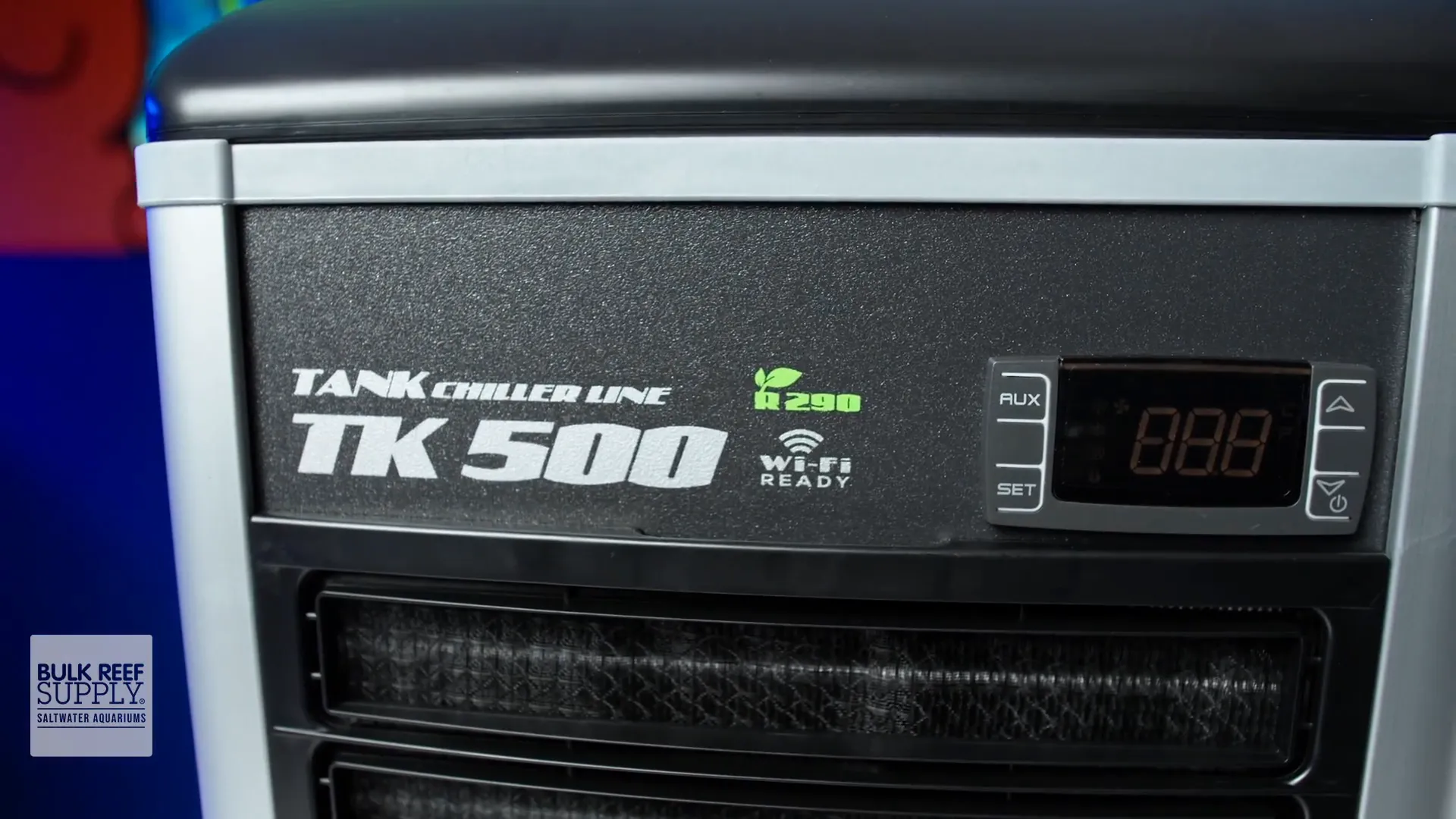 Close-up of chiller unit with magnets holding cover