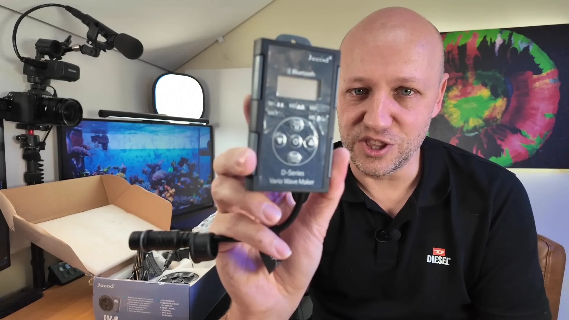 Jecod DMP-40 control box with buttons and flimsy wall bracket