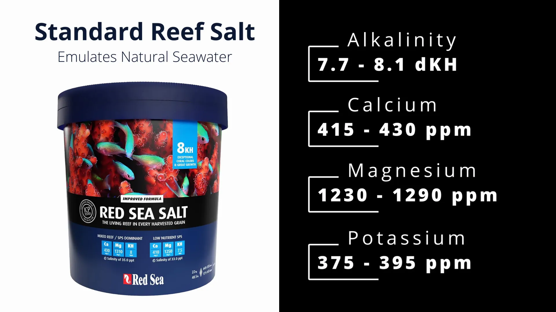 Blue bucket of Red Sea Salt on a shelf