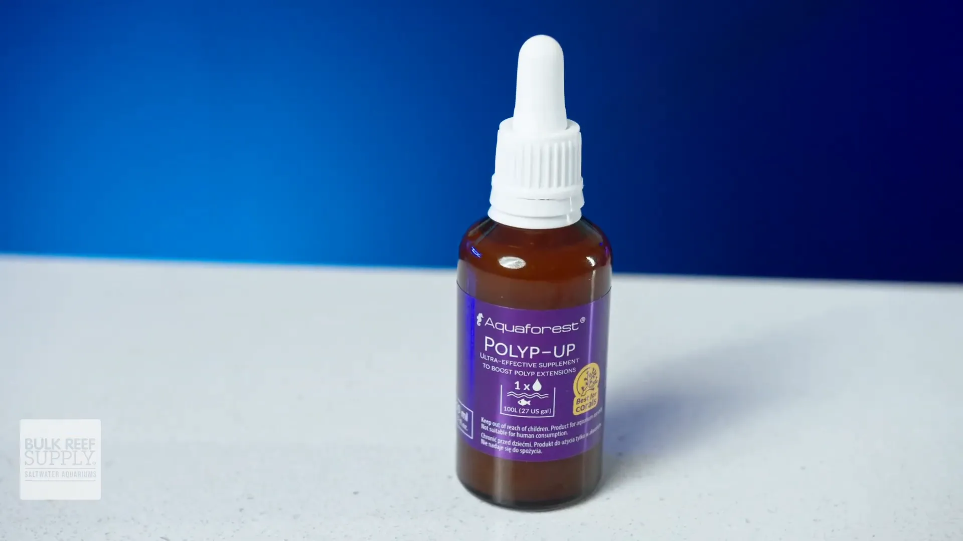 Glass eye dropper cap for precise dosing of Polyp Up