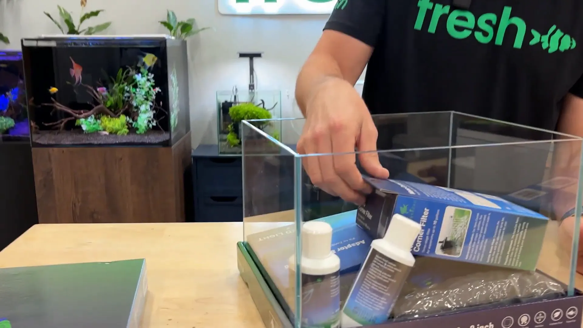 AquaZen 4-gallon aquarium kit components