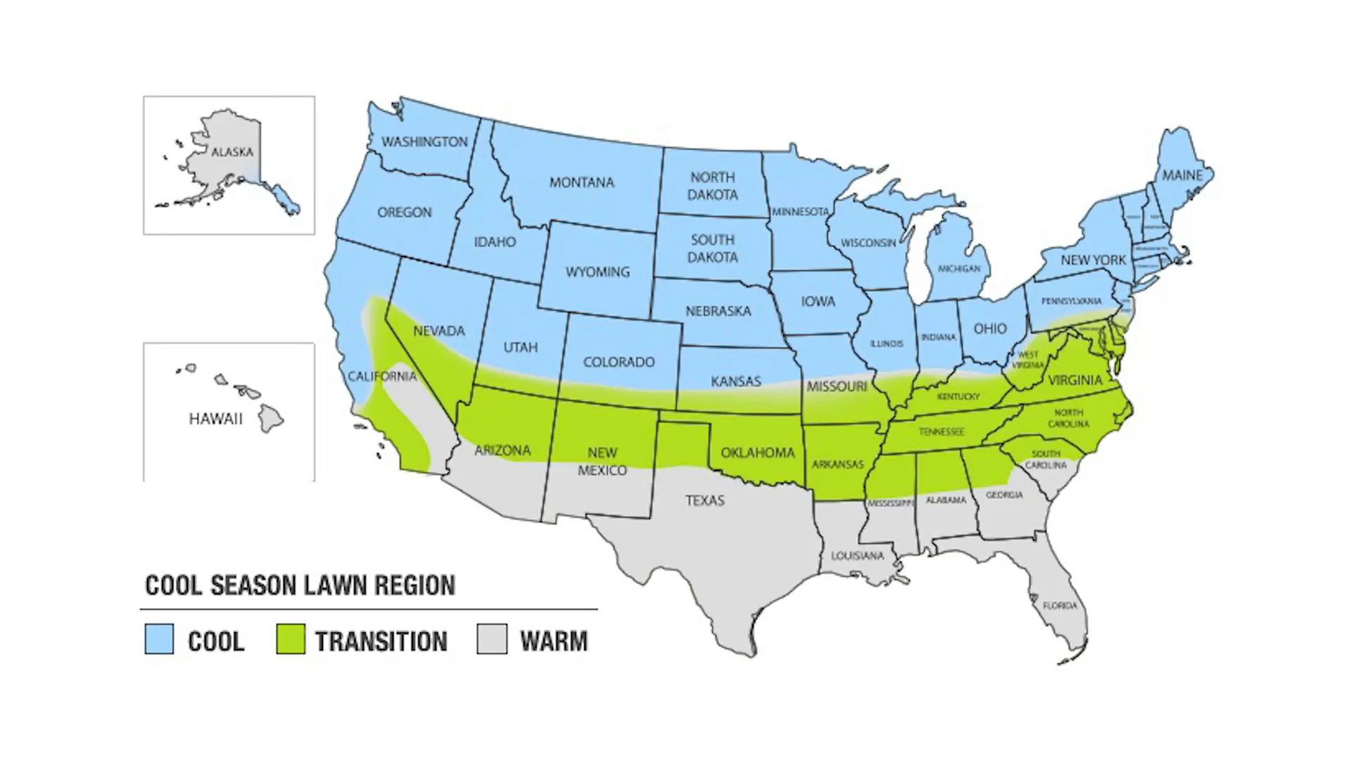 Grass zones in the United States of America