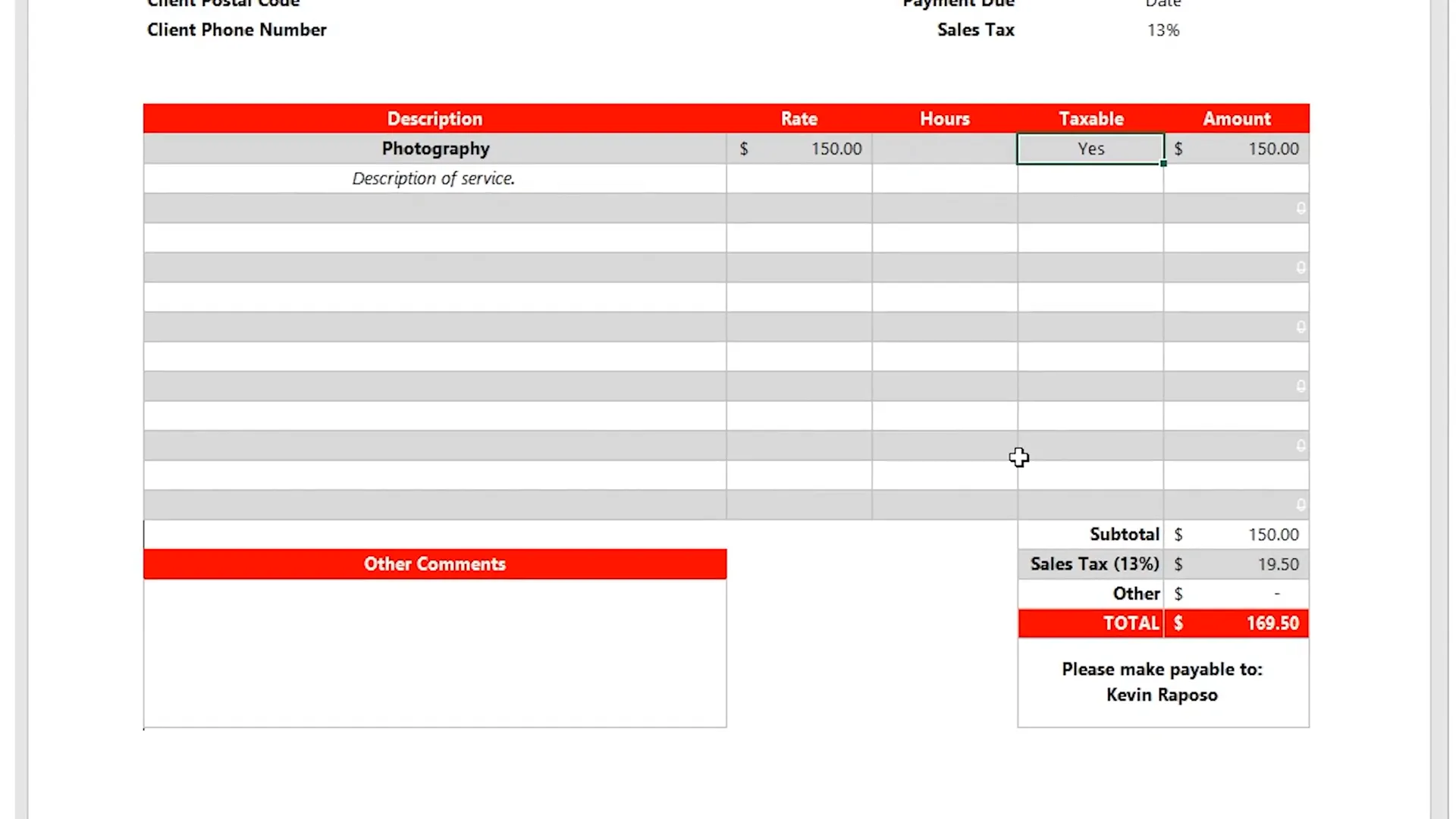 Establishing your photography pricing framework