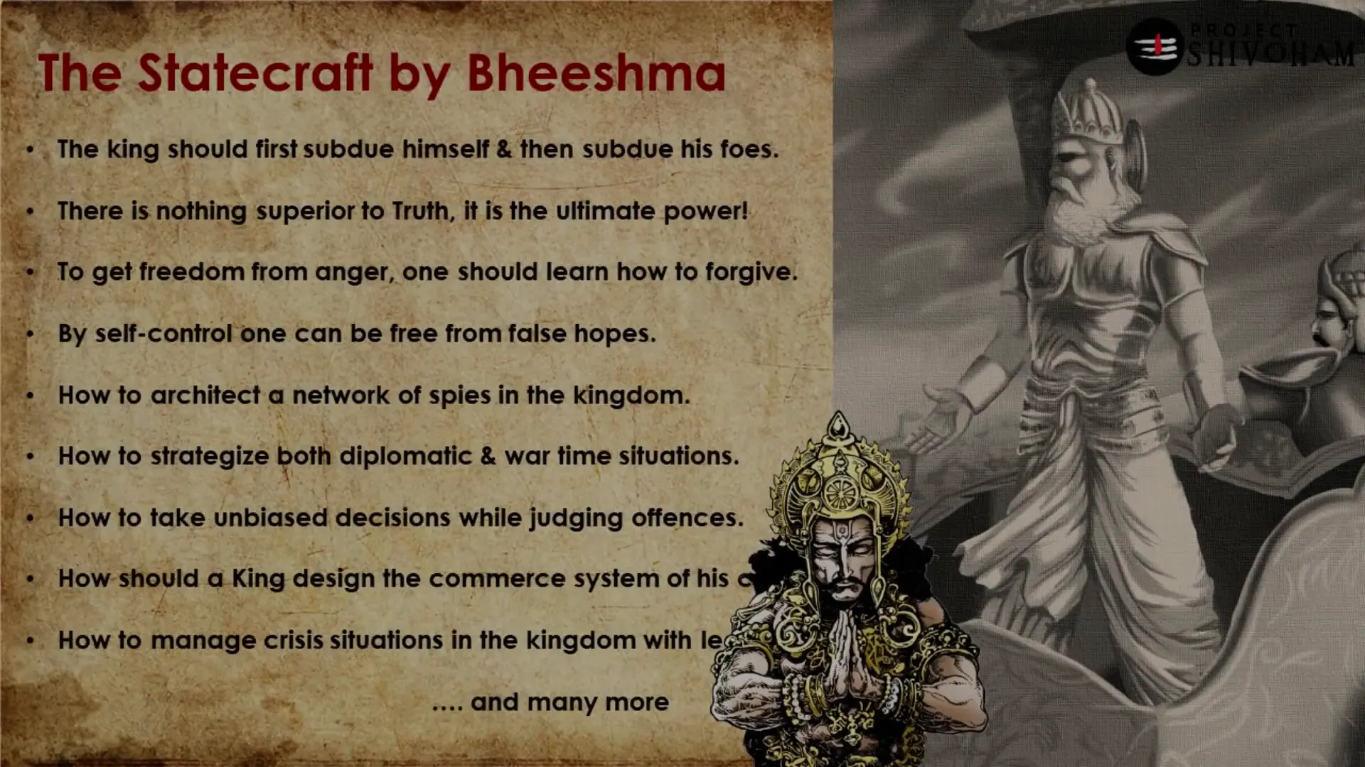 Bhishmacharya teaches Yudhishthira on his deathbed