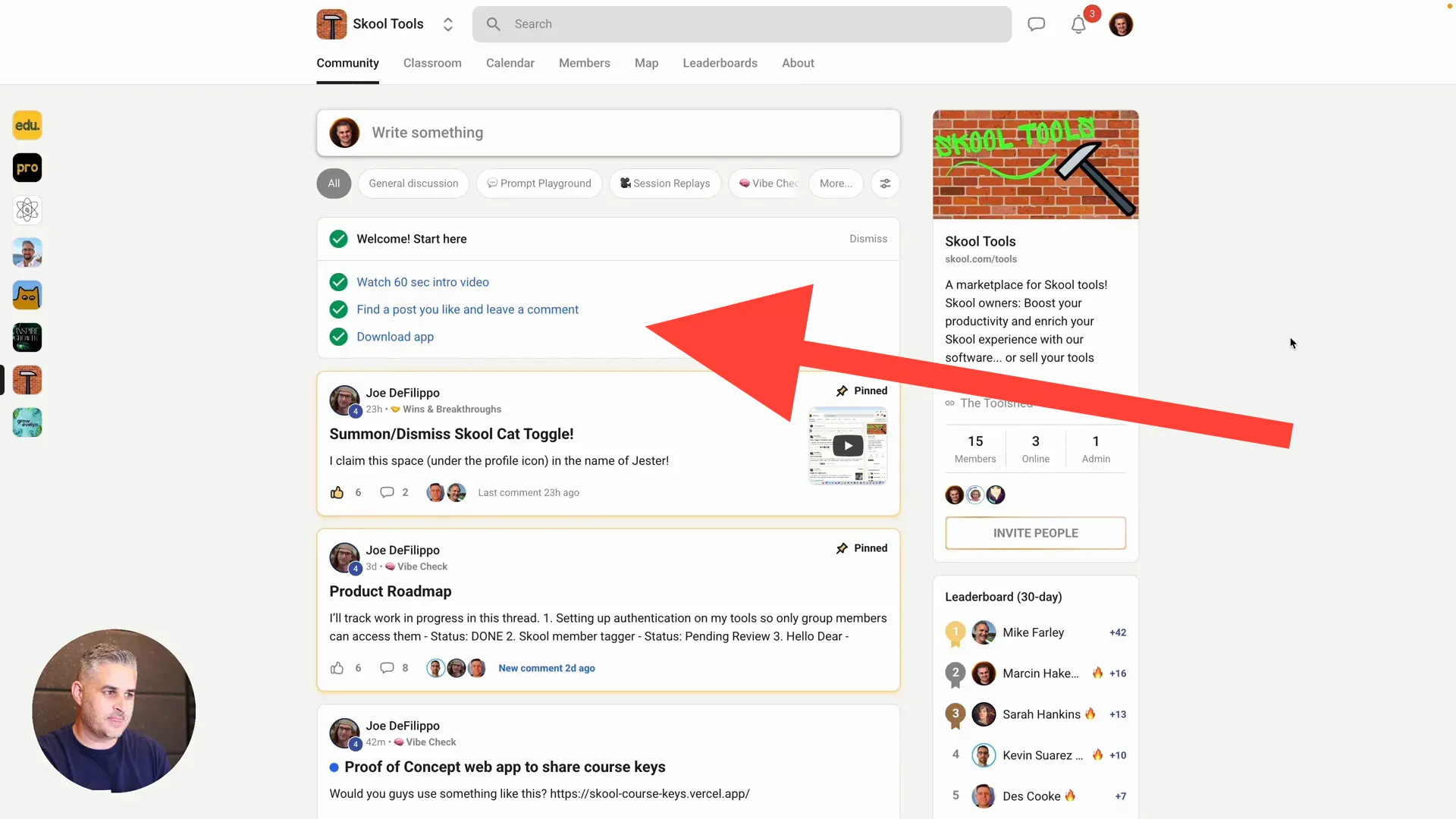 Onboarding experience for new members