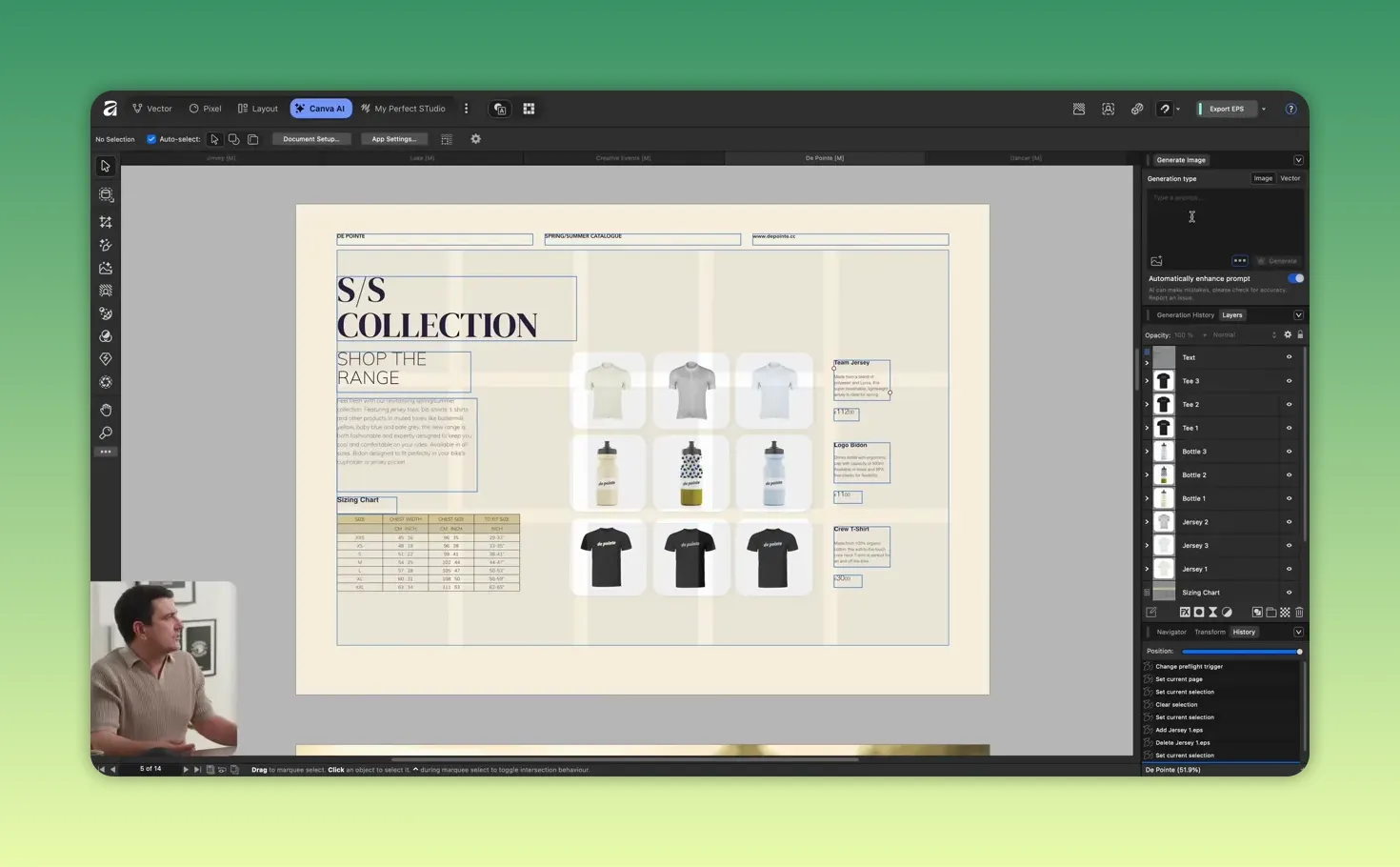 Interfață editor cu panoul Generate Image activ în dreapta și cursor în câmpul de prompt
